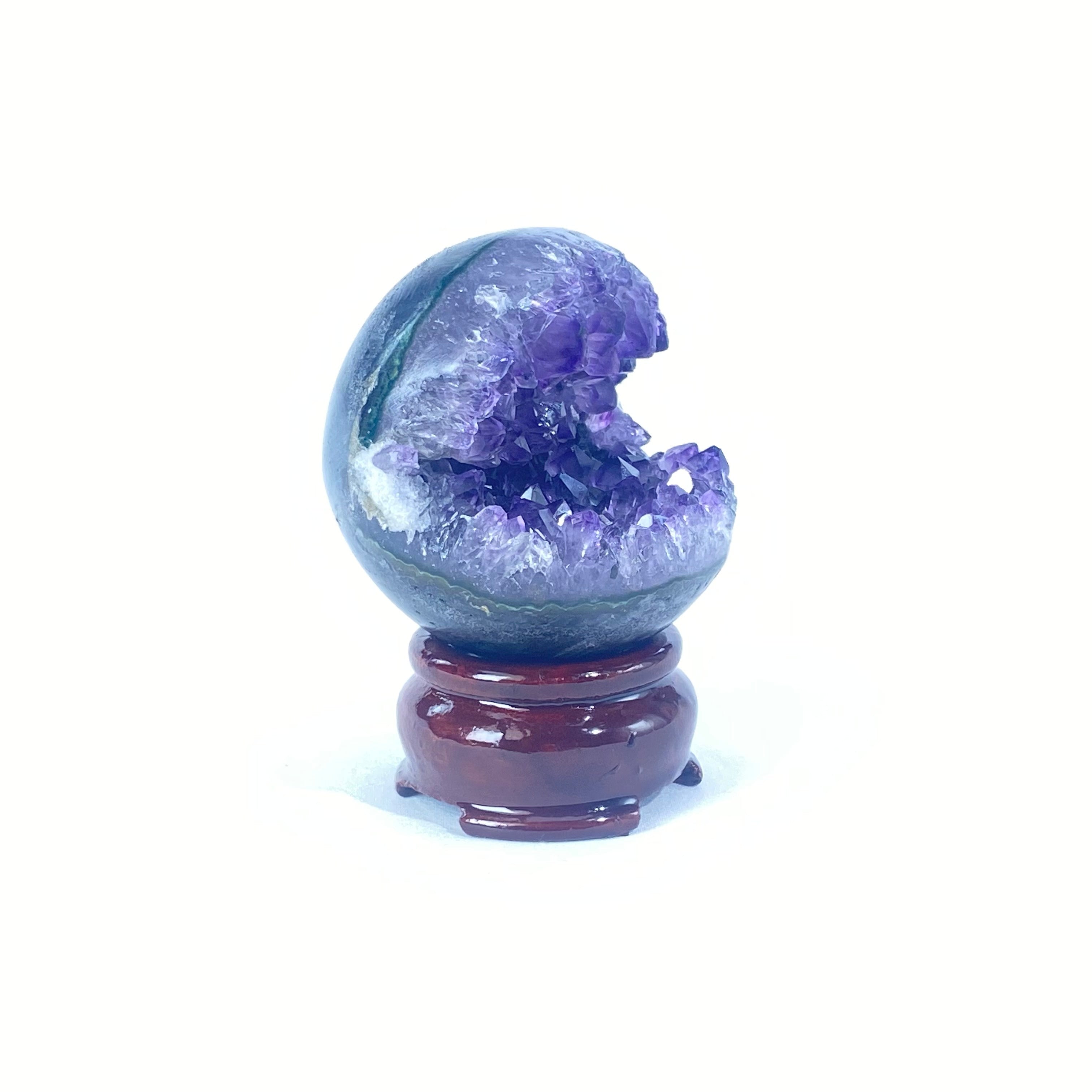 開口笑紫晶球