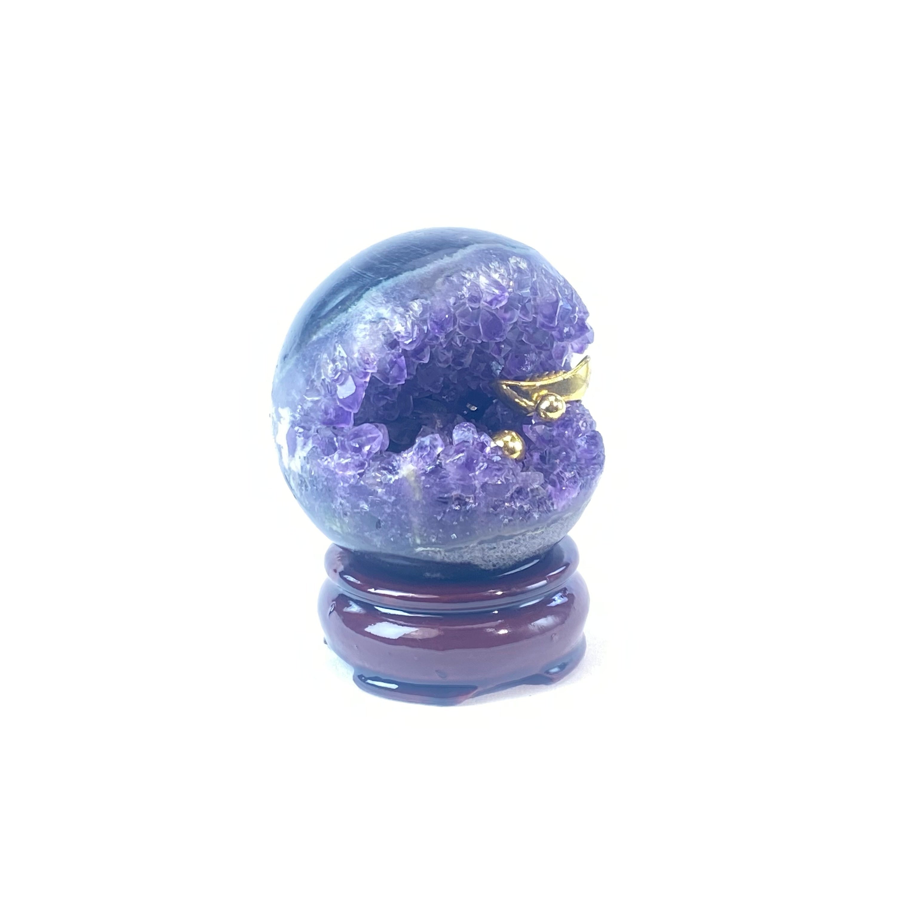 開口笑紫晶球