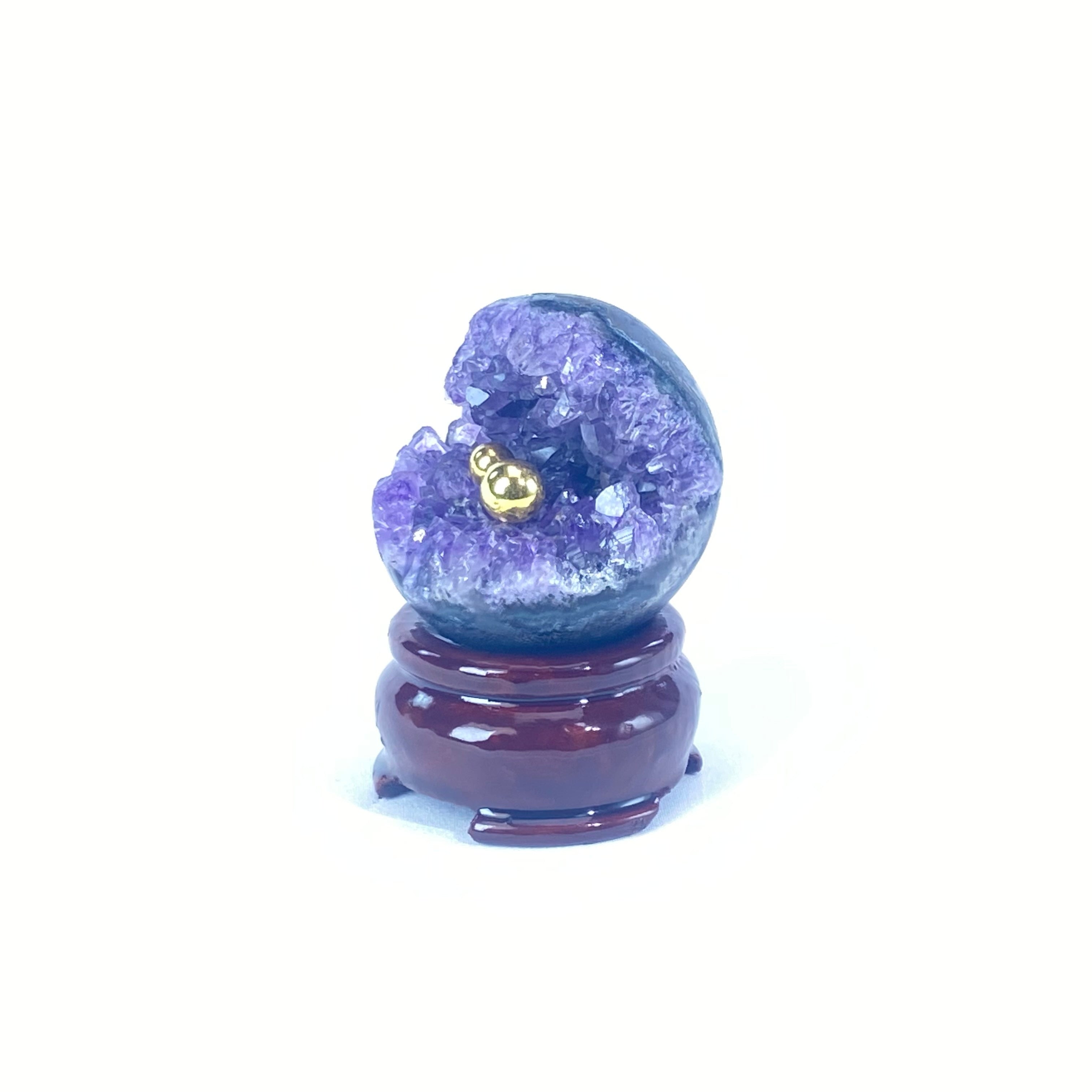 開口笑紫晶球