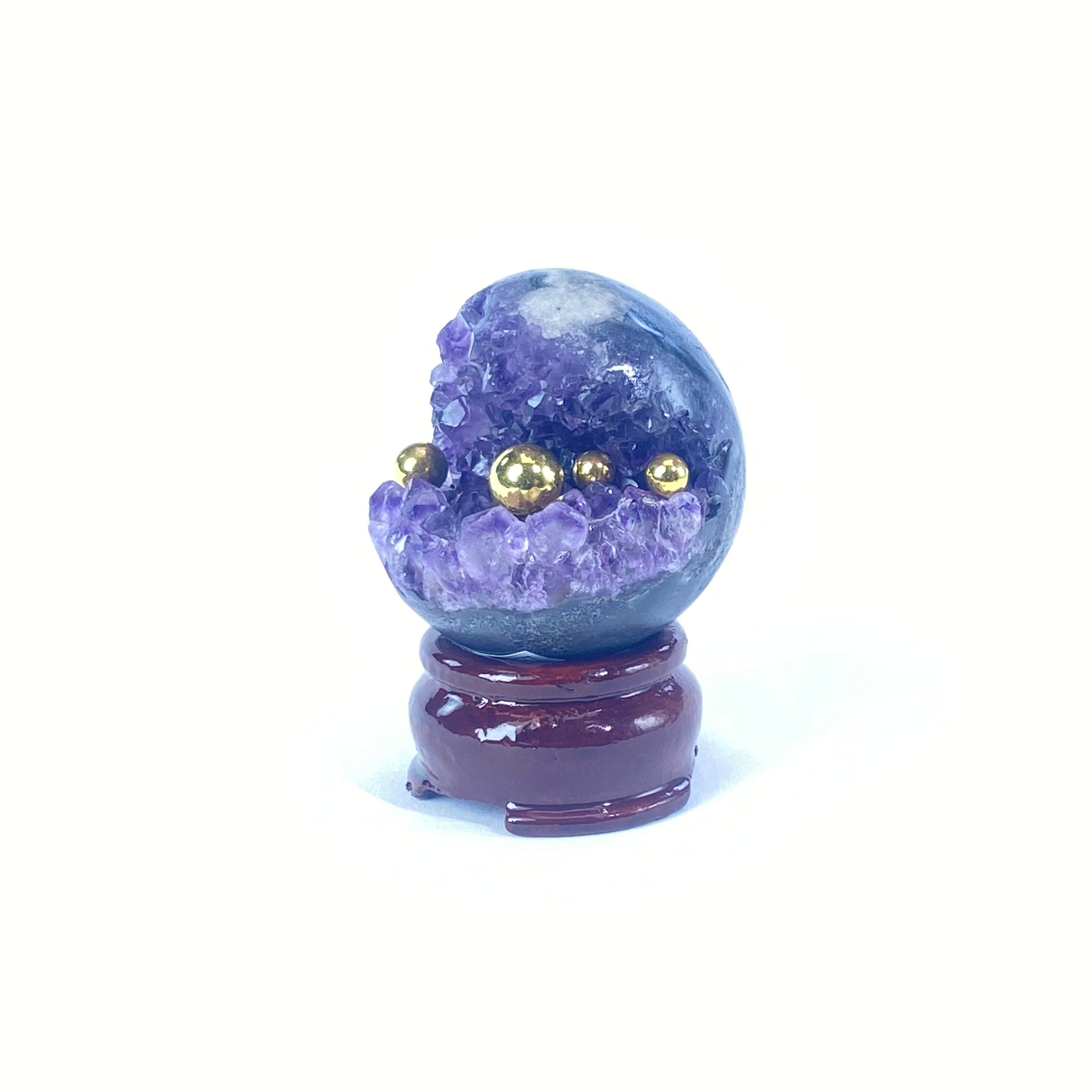 開口笑紫晶球