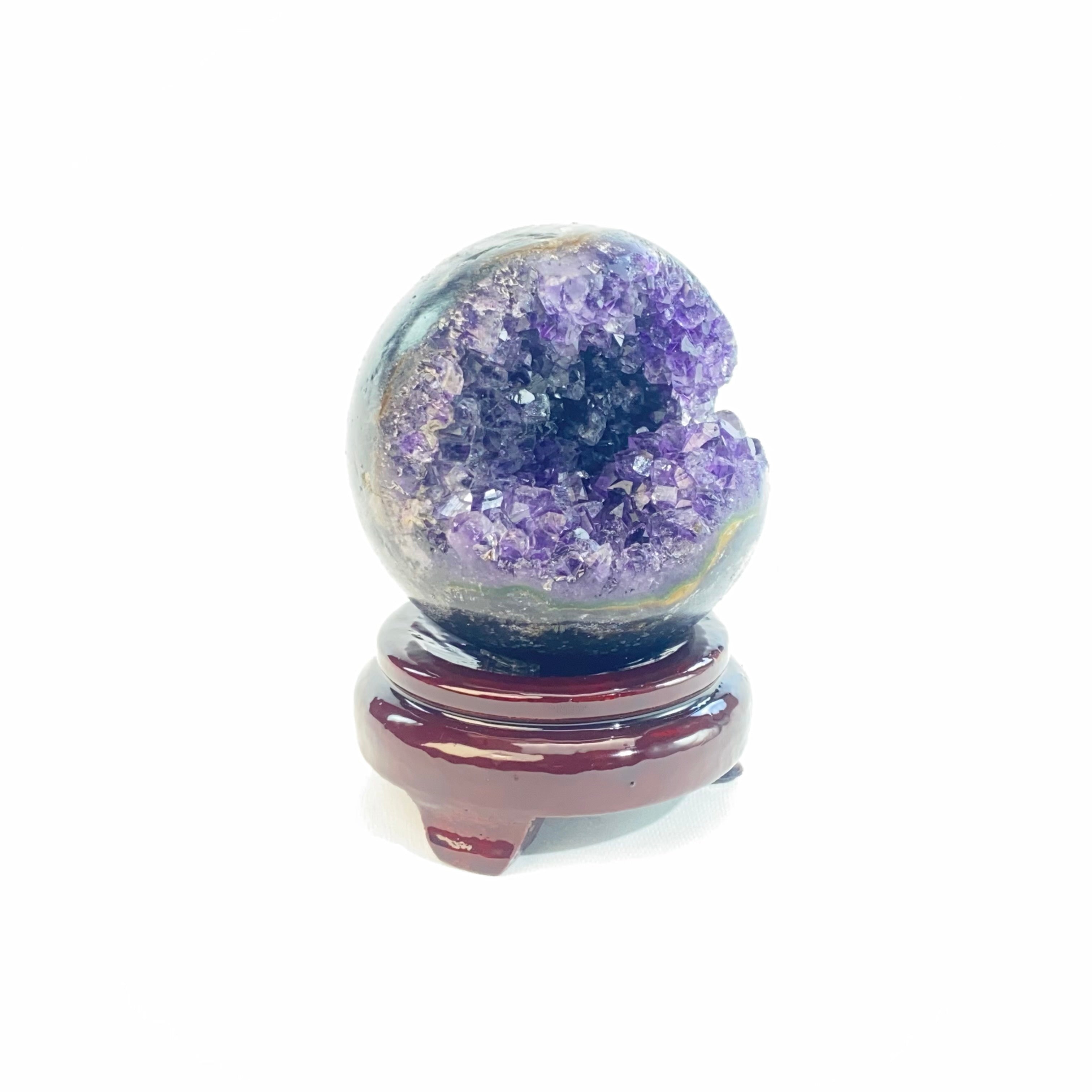 開口笑紫晶球