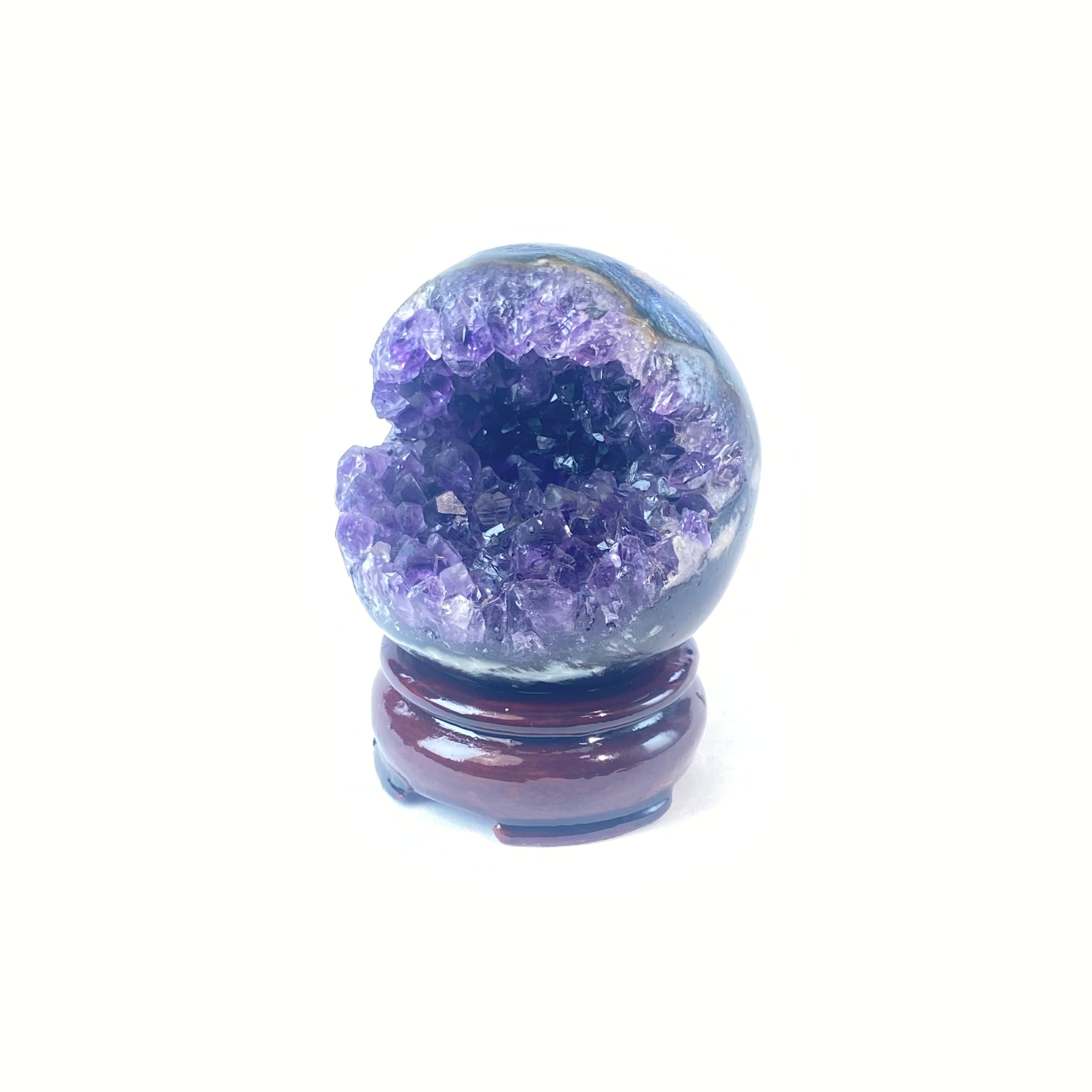 開口笑紫晶球