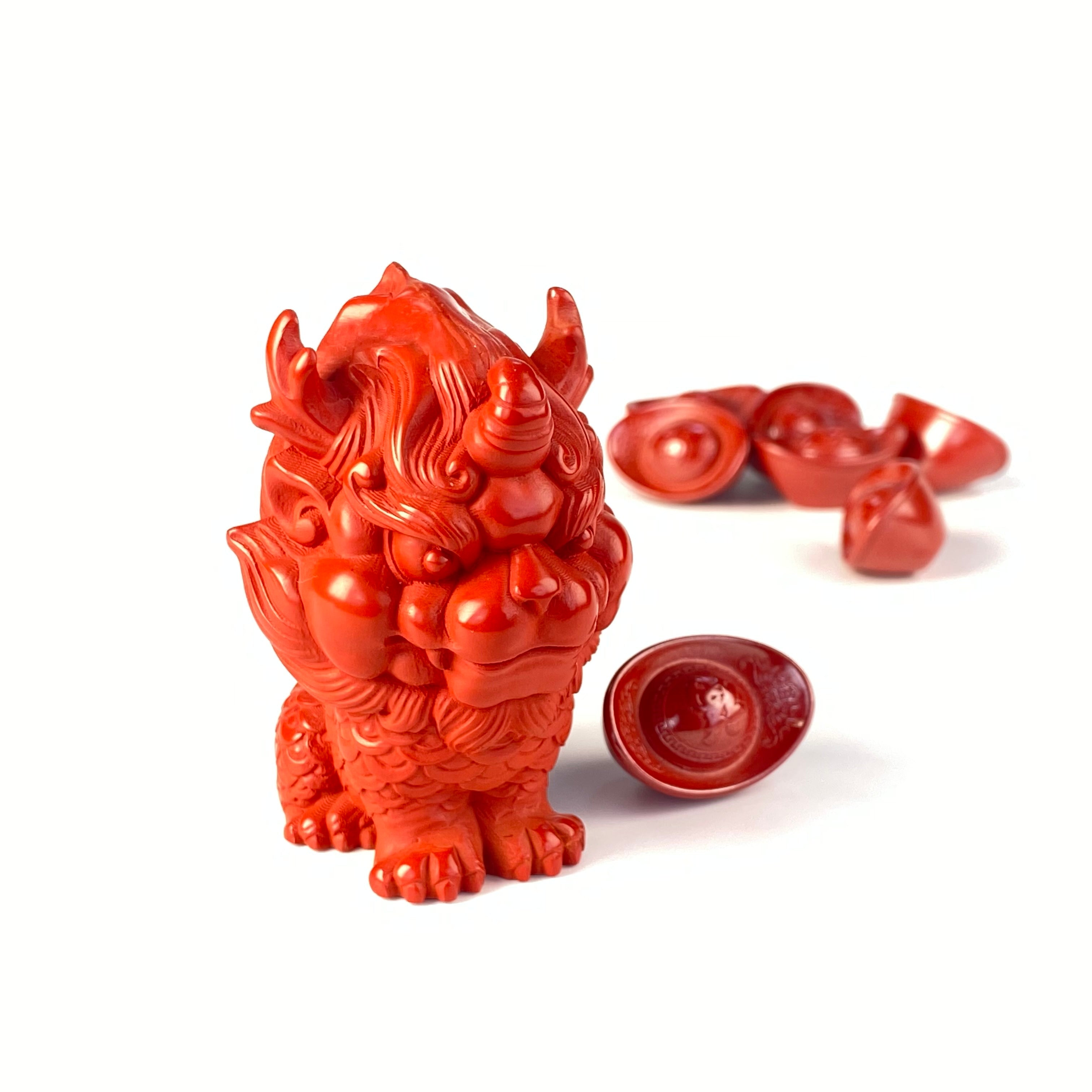 富貴逼人系-Q版招財貔貅擺件 天然原礦朱砂 帝王砂擺飾 / 90%高含量