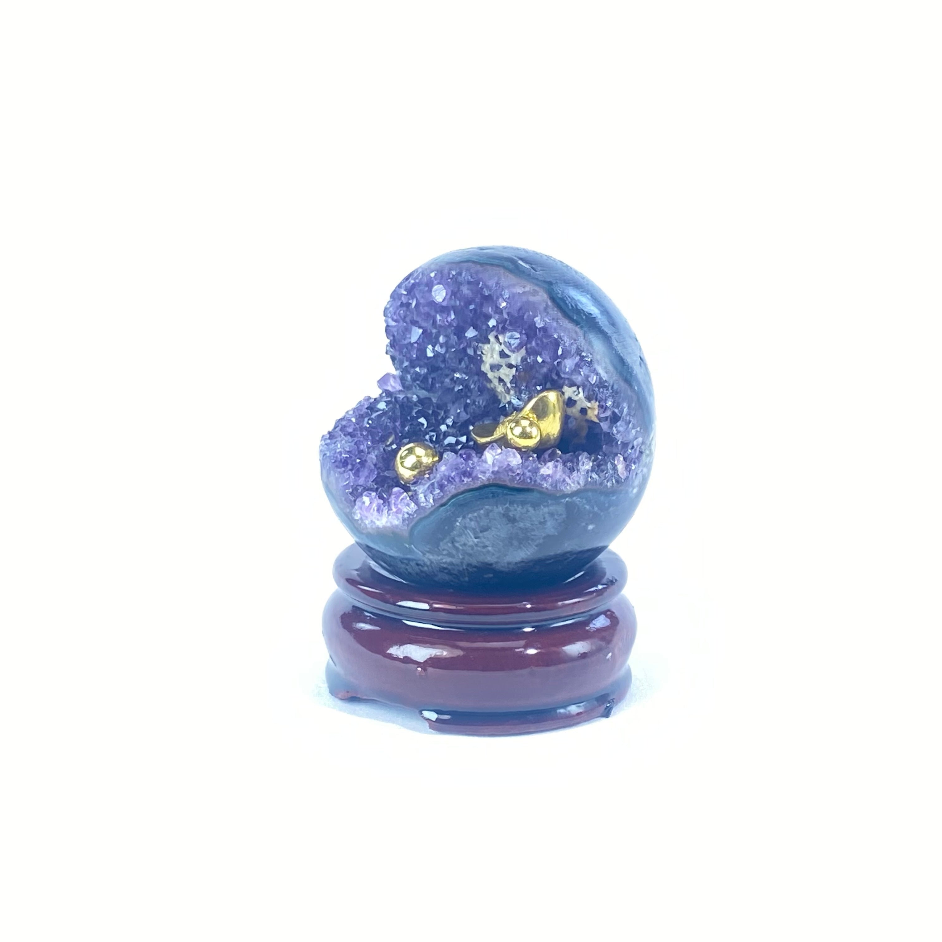 開口笑紫晶球