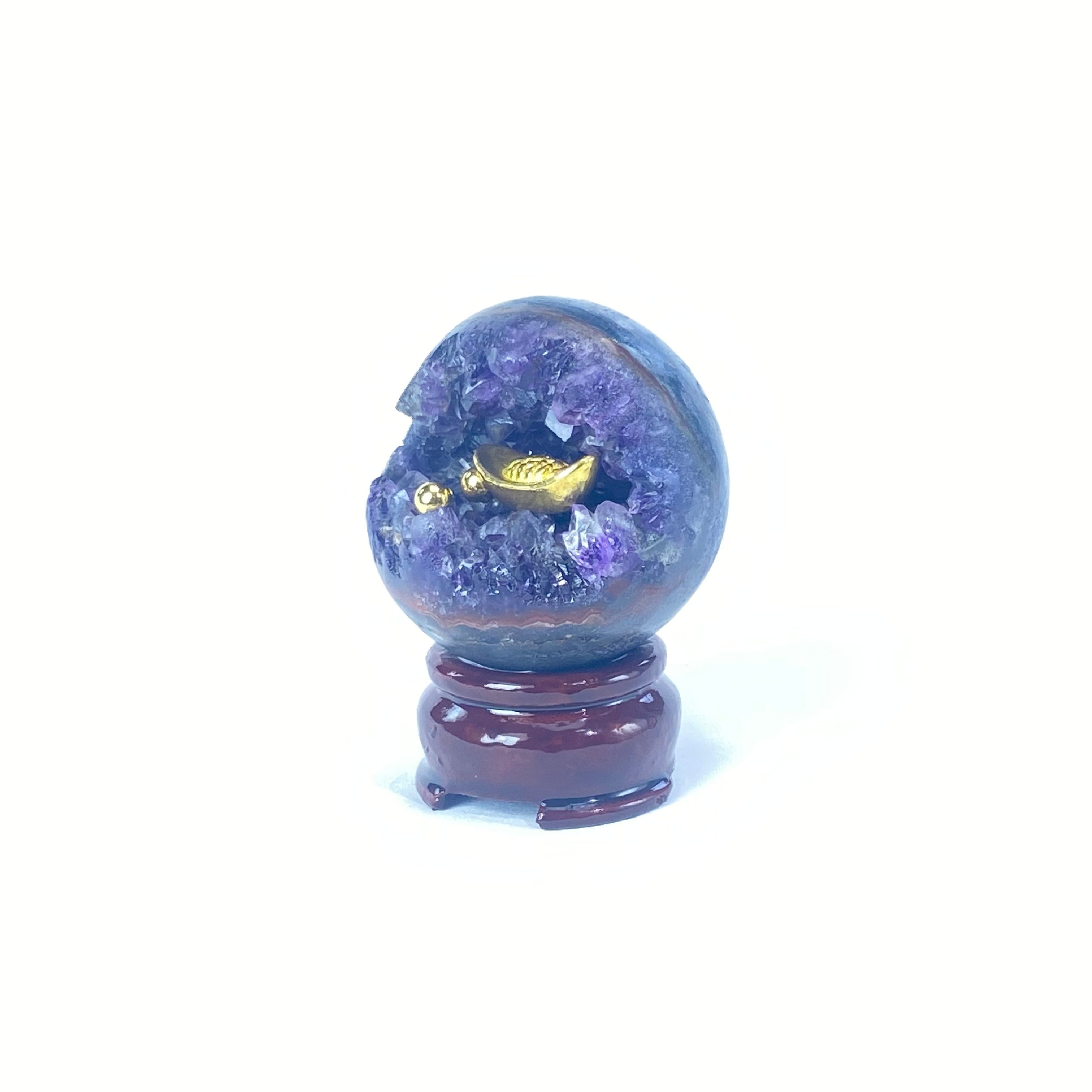 開口笑紫晶球