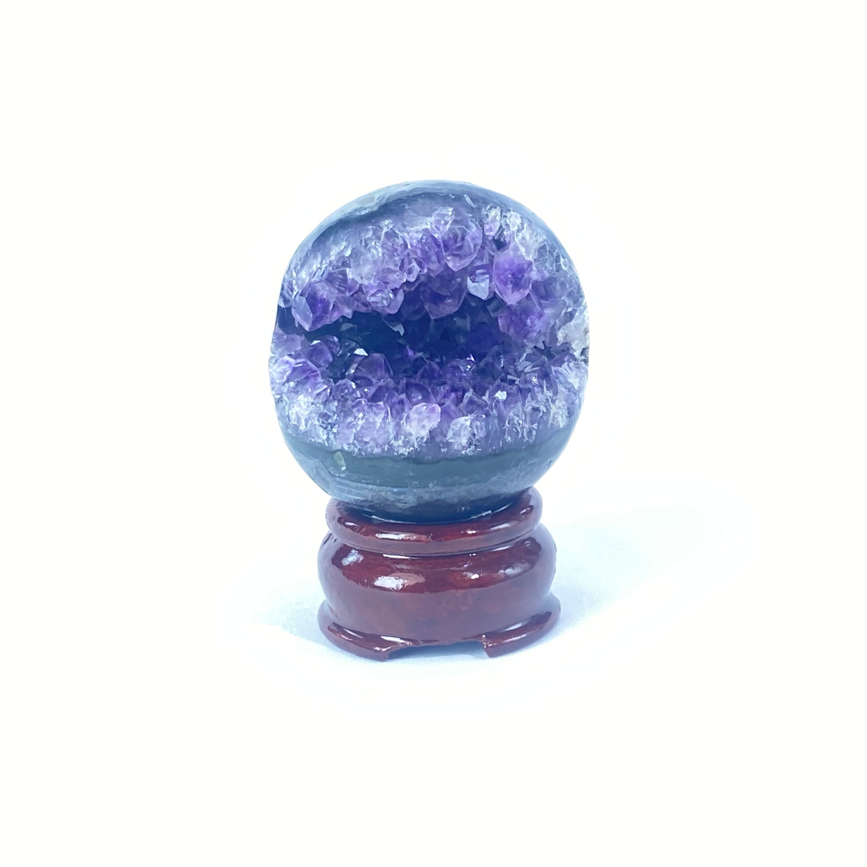 開口笑紫晶球