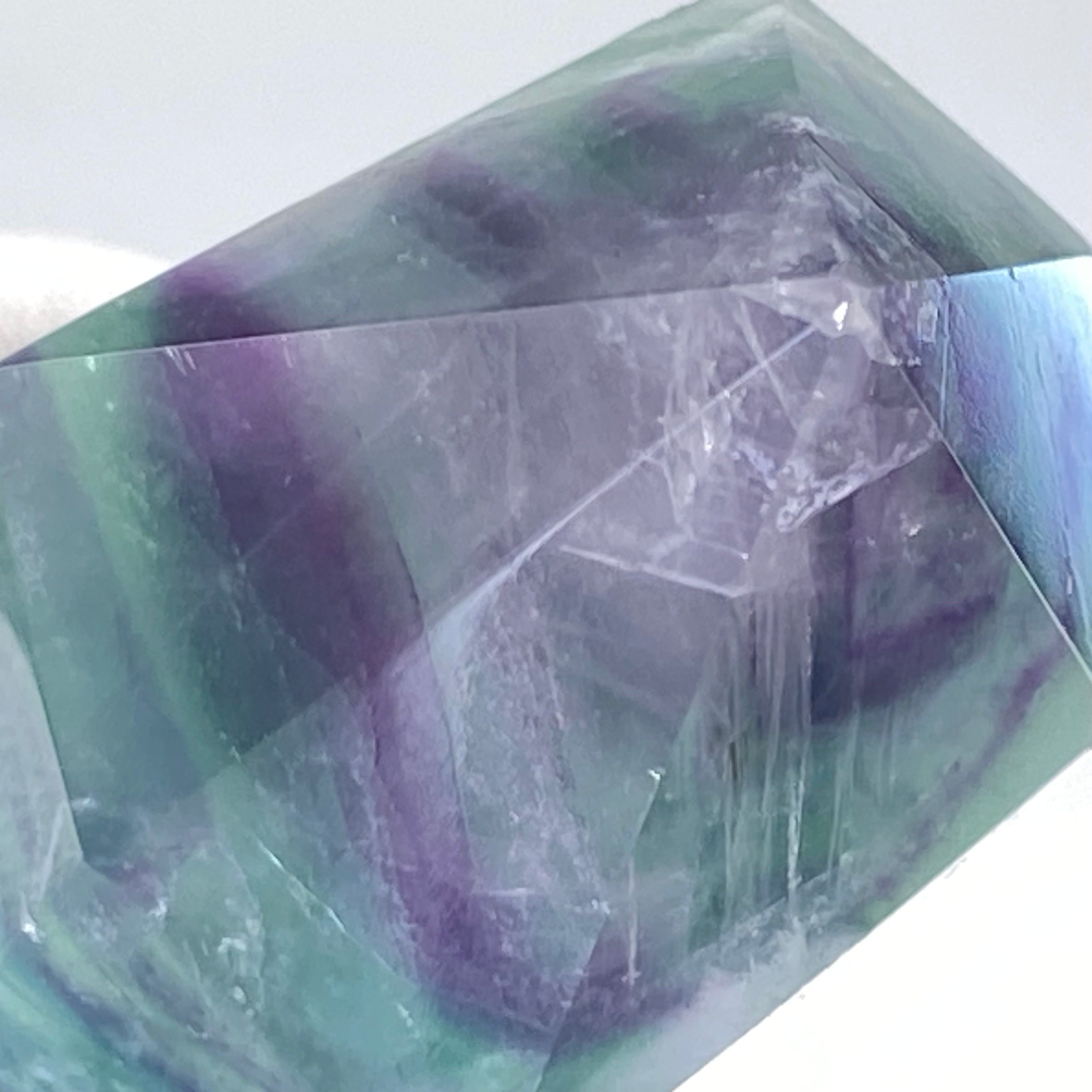 紫綠羽毛螢石柱 | 冥想淨化、靈修療癒