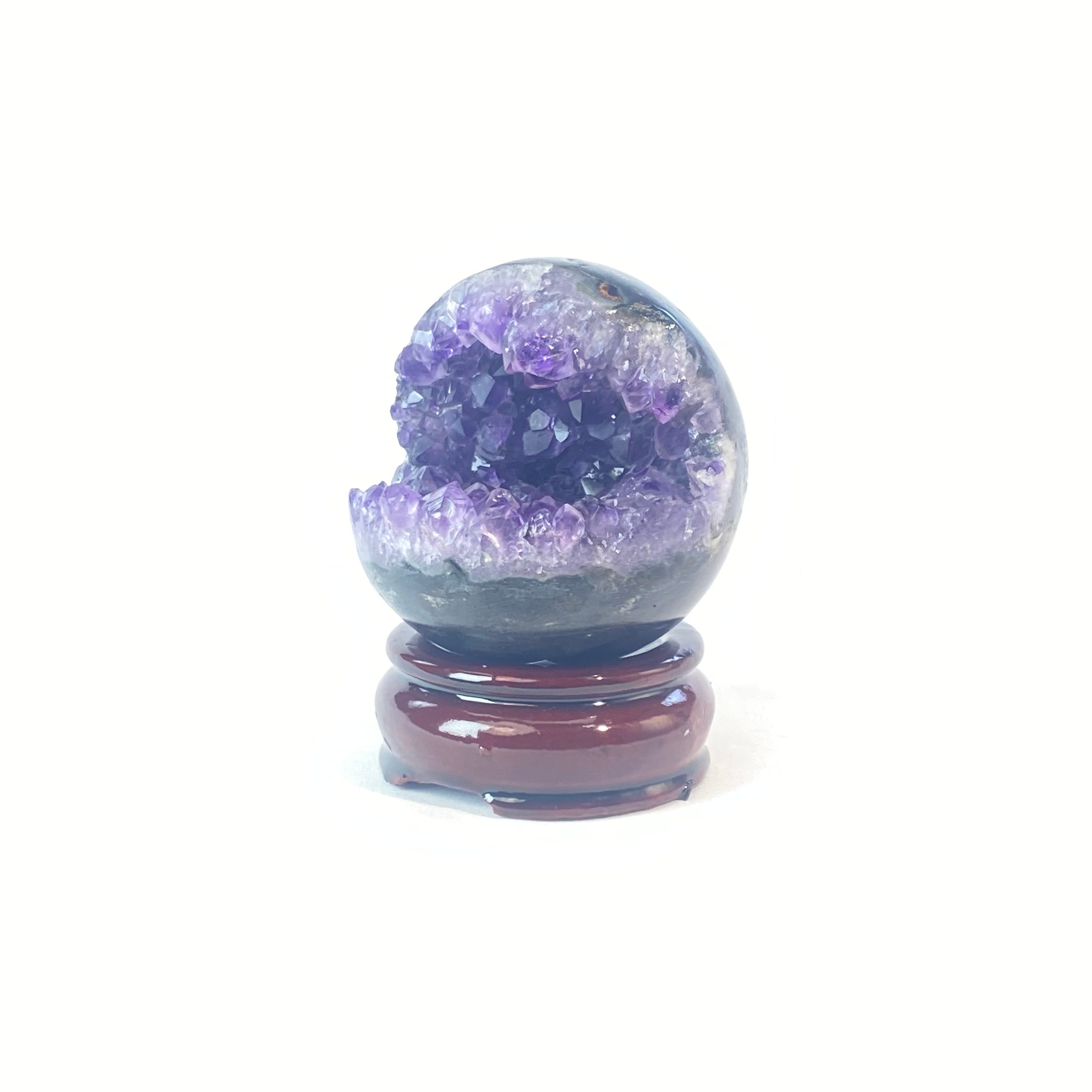 開口笑紫晶球