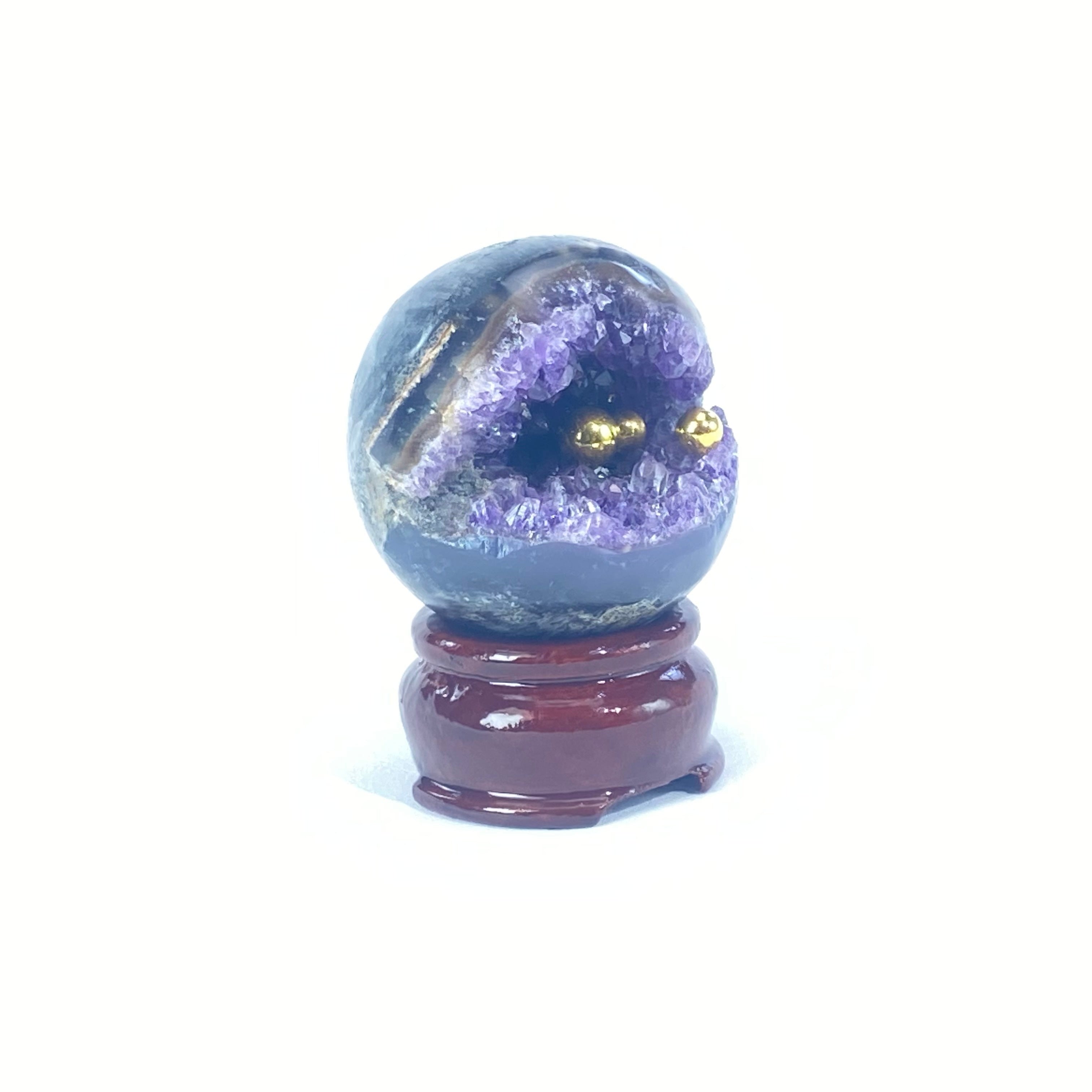 開口笑紫晶球