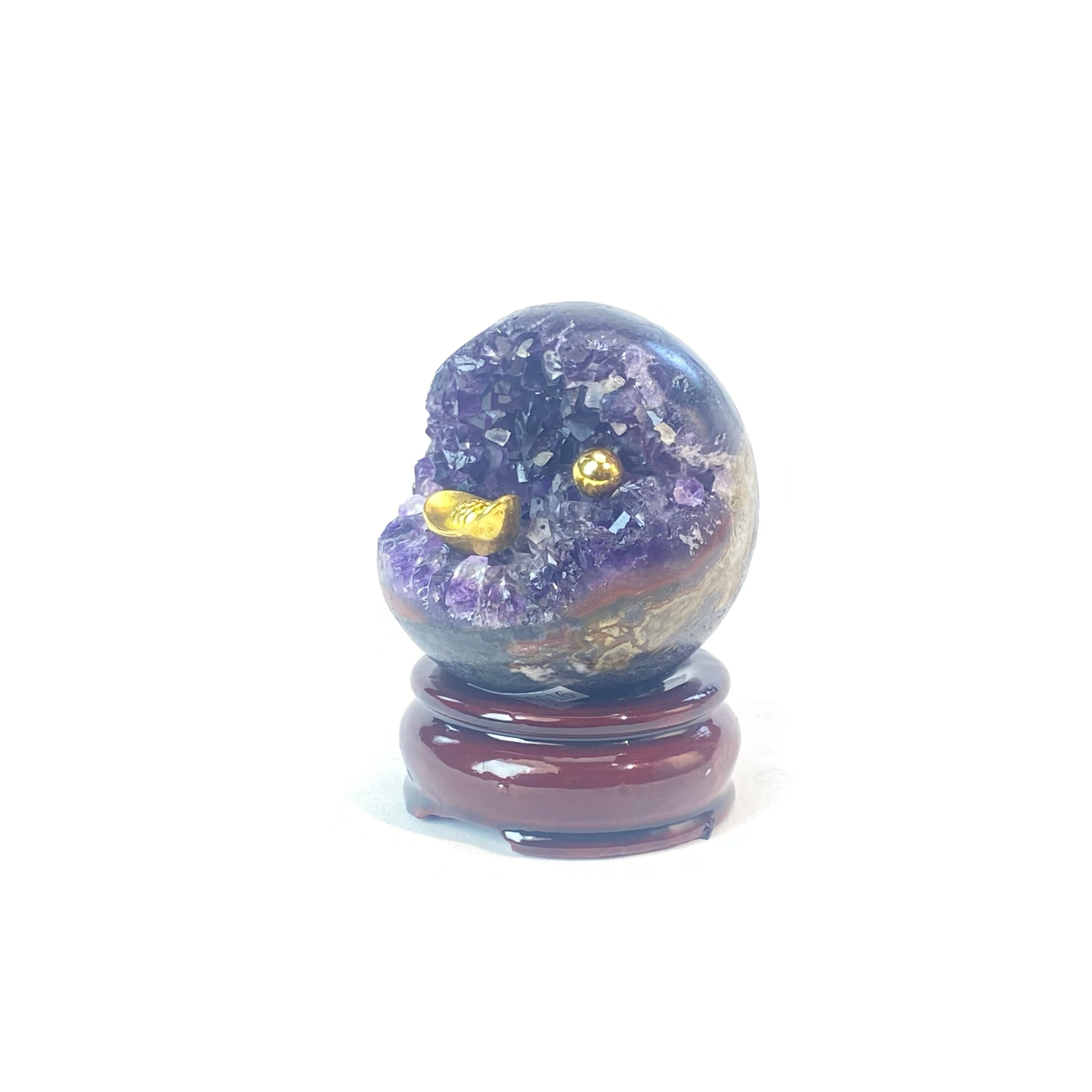 開口笑紫晶球