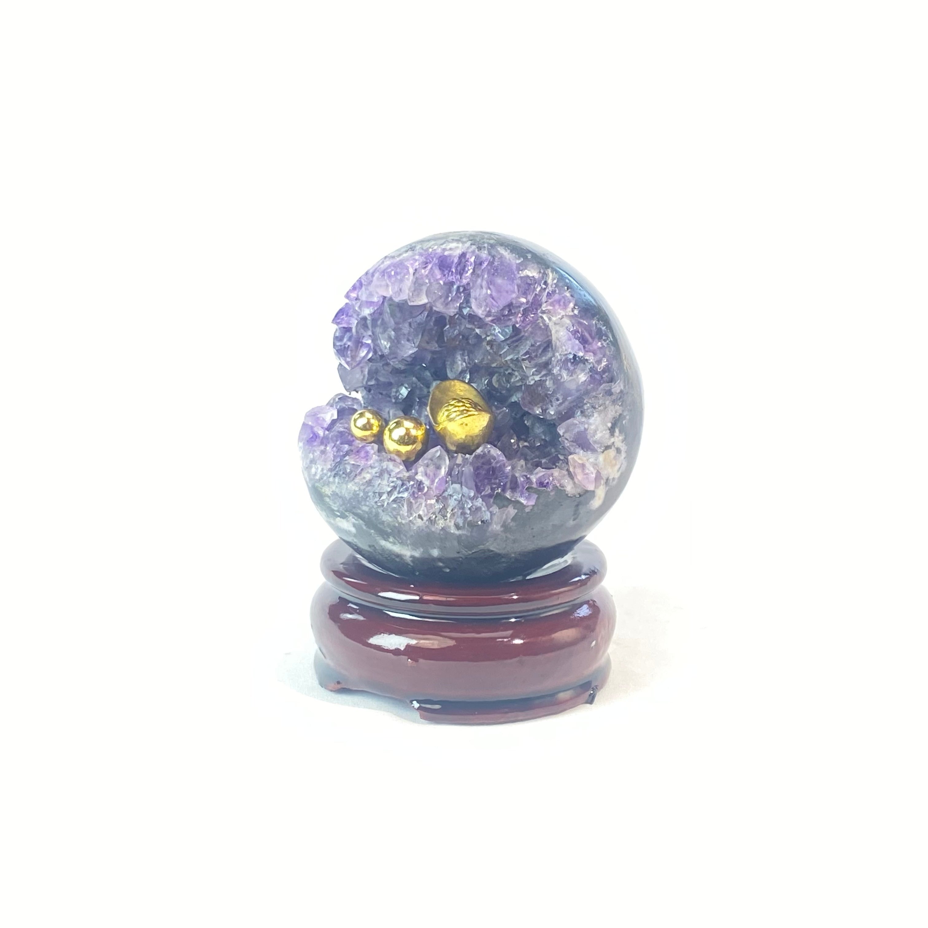 開口笑紫晶球