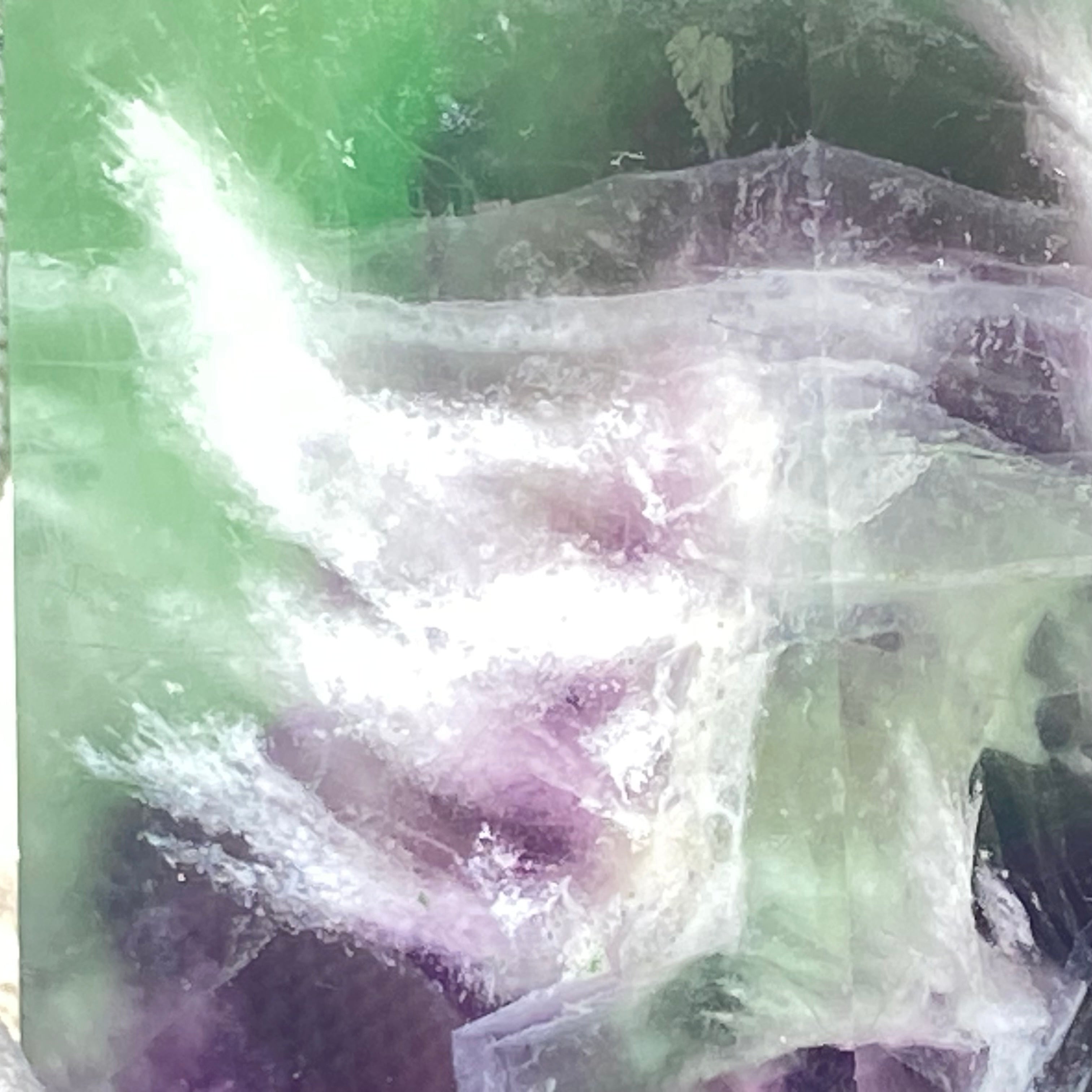 紫綠羽毛螢石柱 | 冥想淨化、靈修療癒