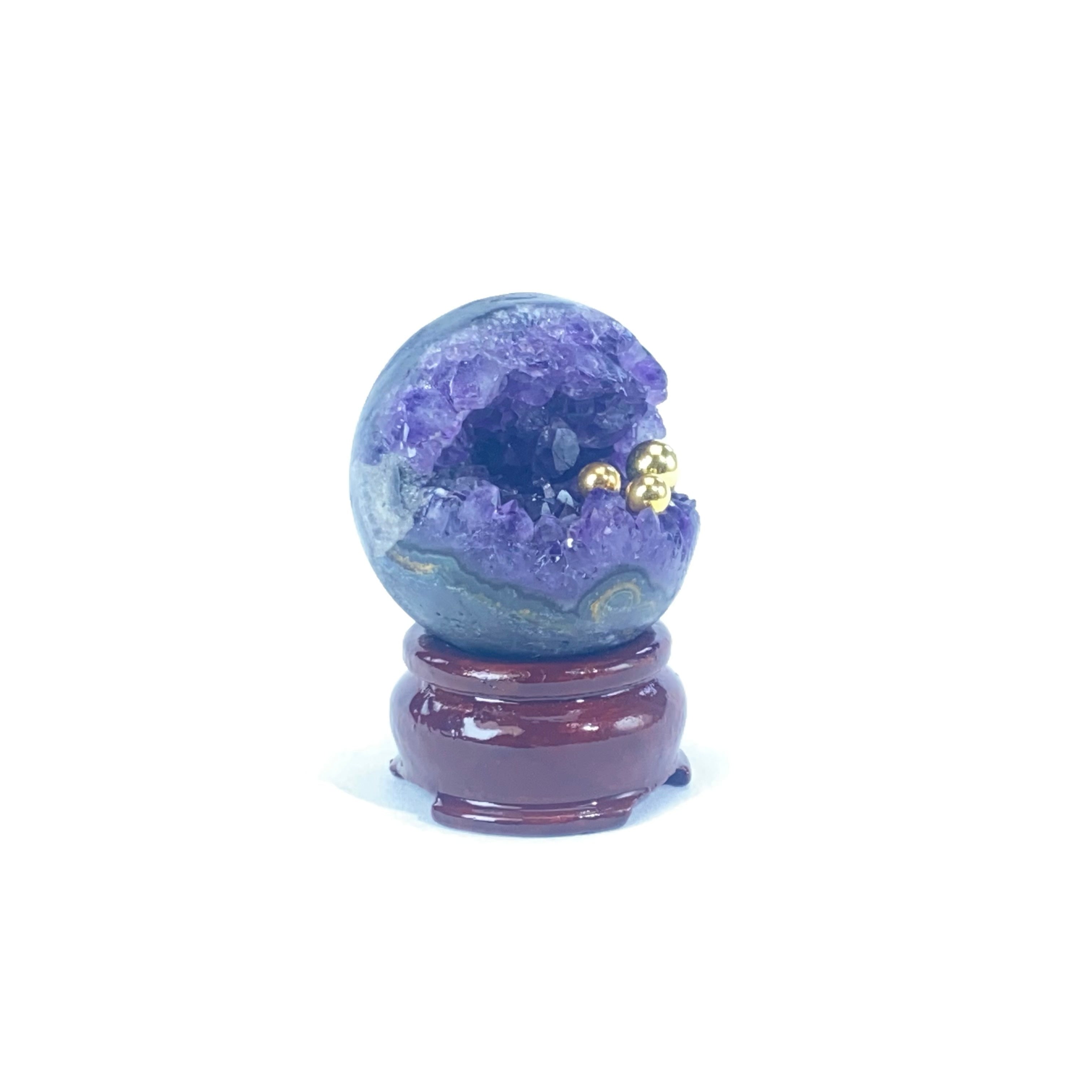 開口笑紫晶球