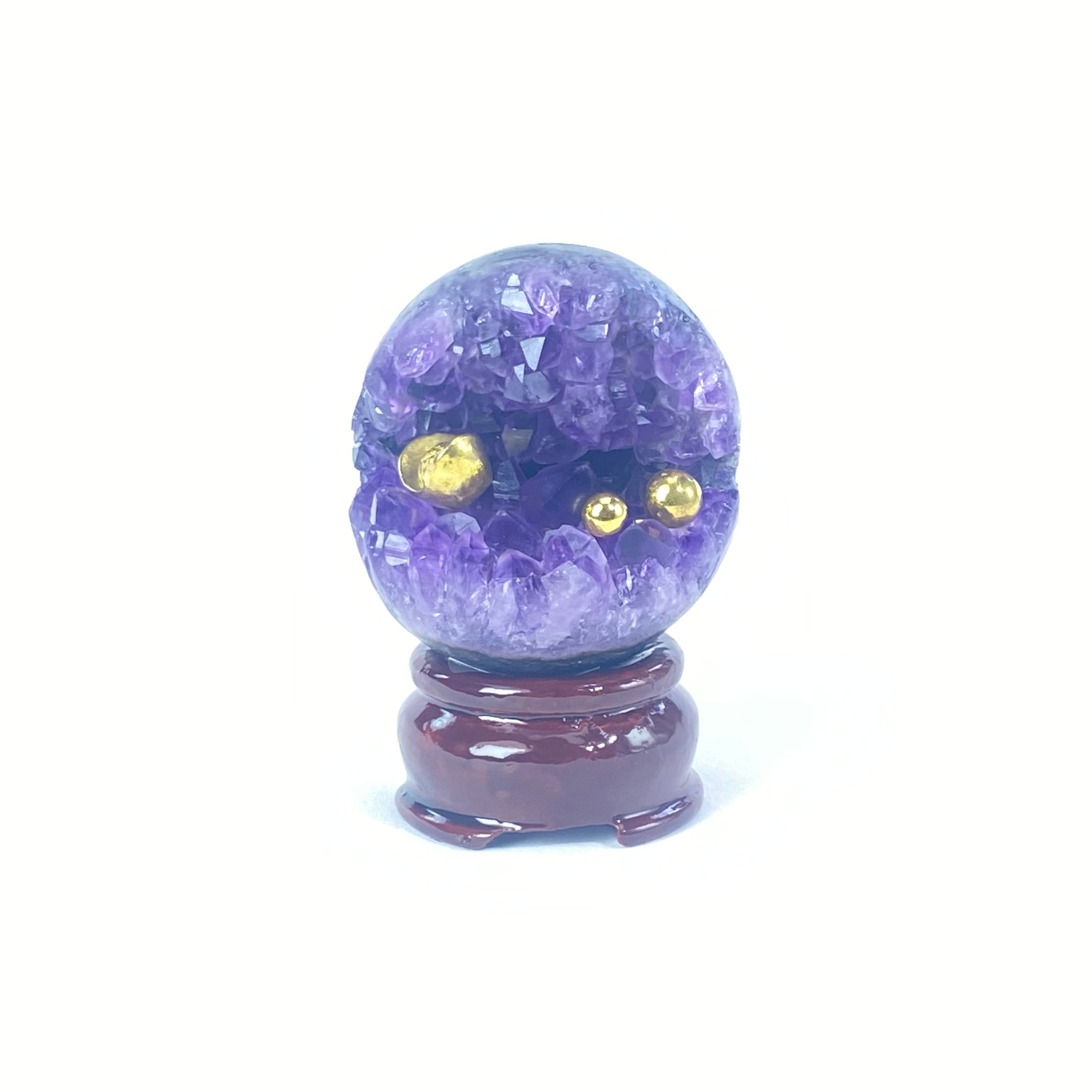 開口笑紫晶球