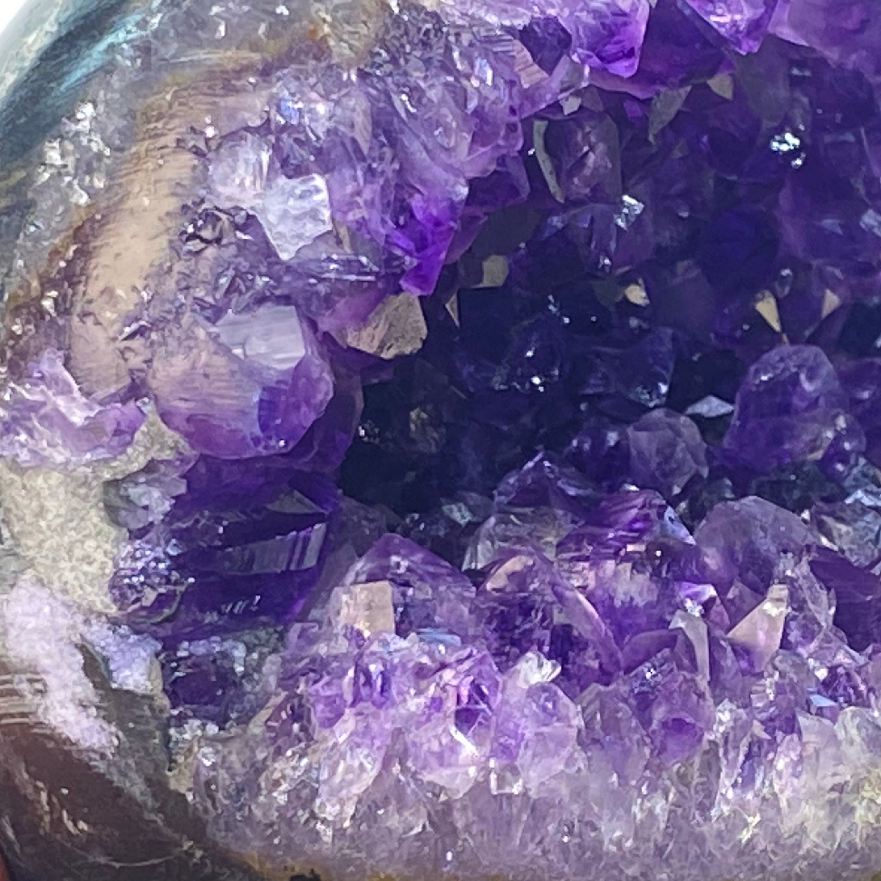開口笑紫晶球