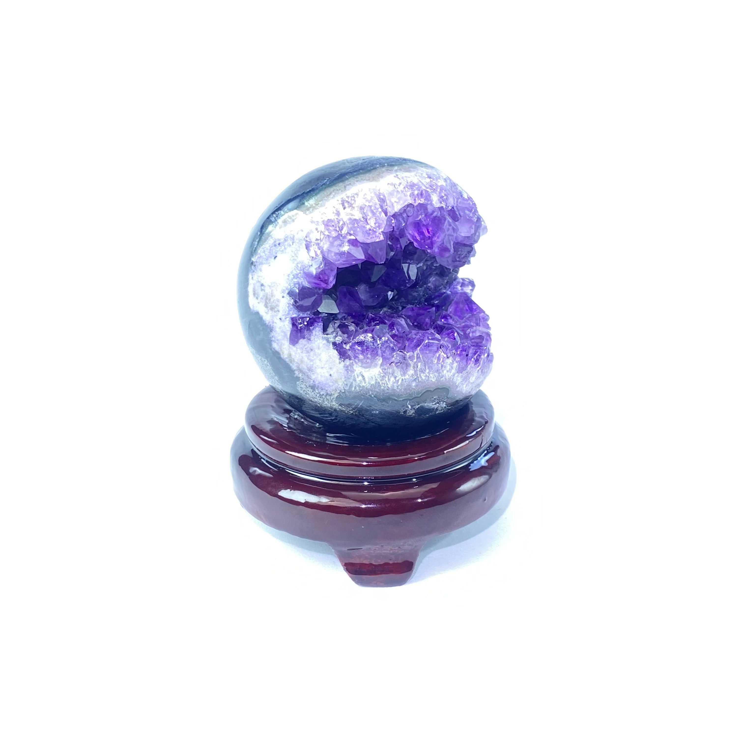 開口笑紫晶球