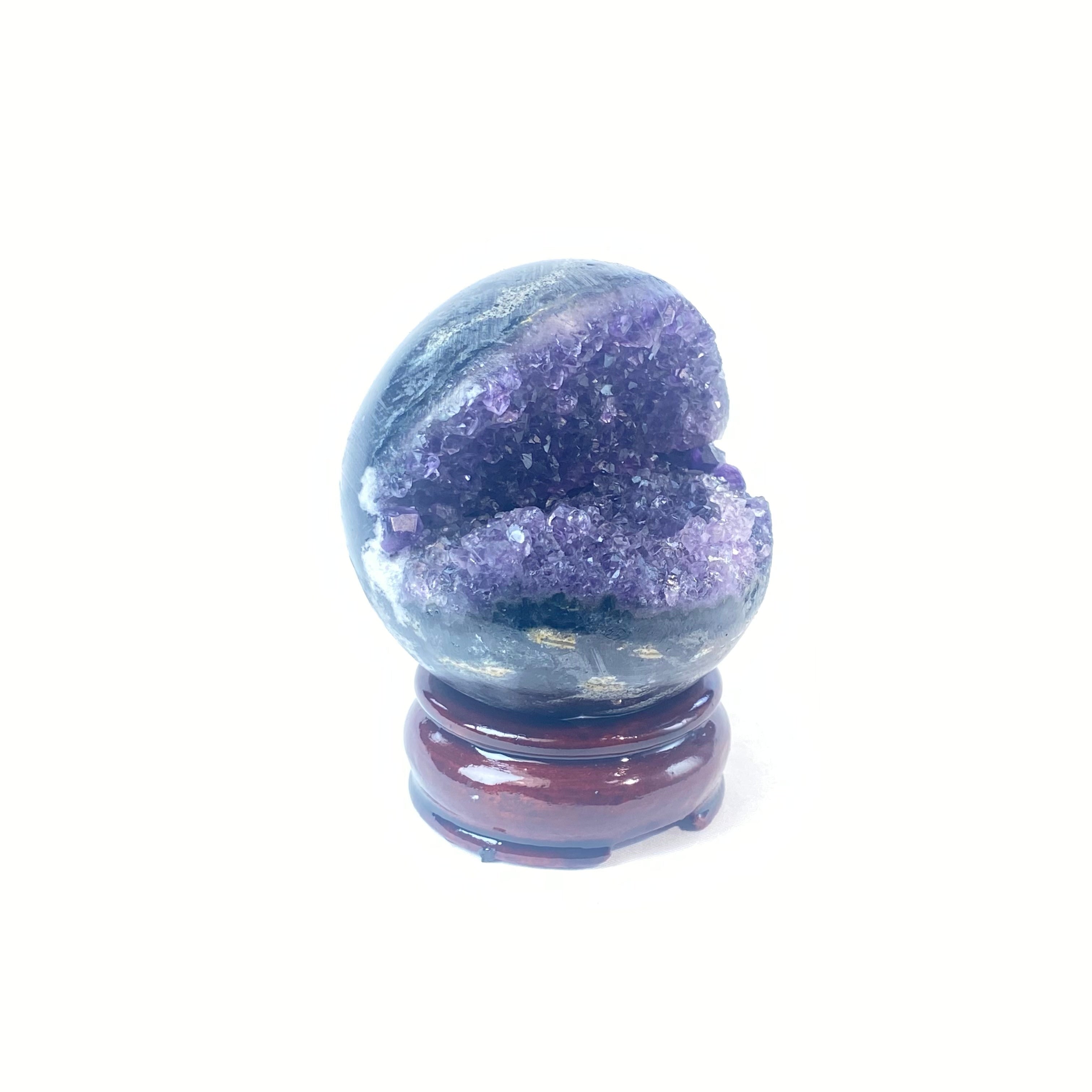 開口笑紫晶球