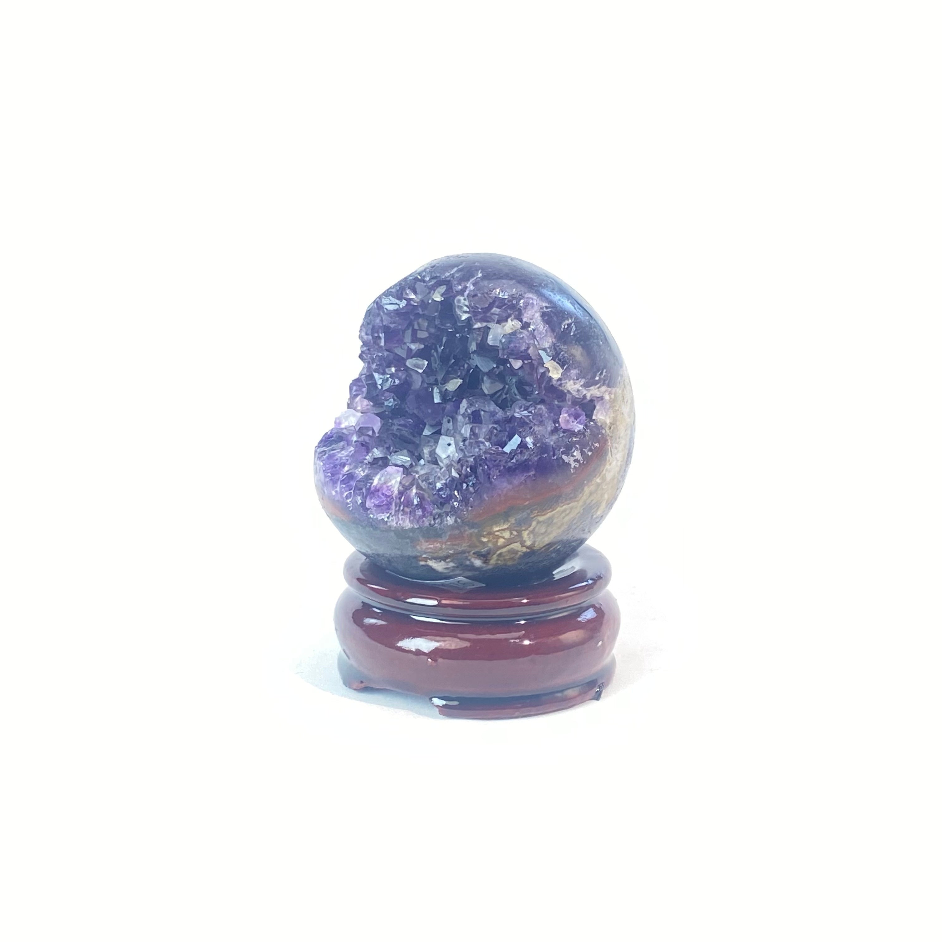 開口笑紫晶球