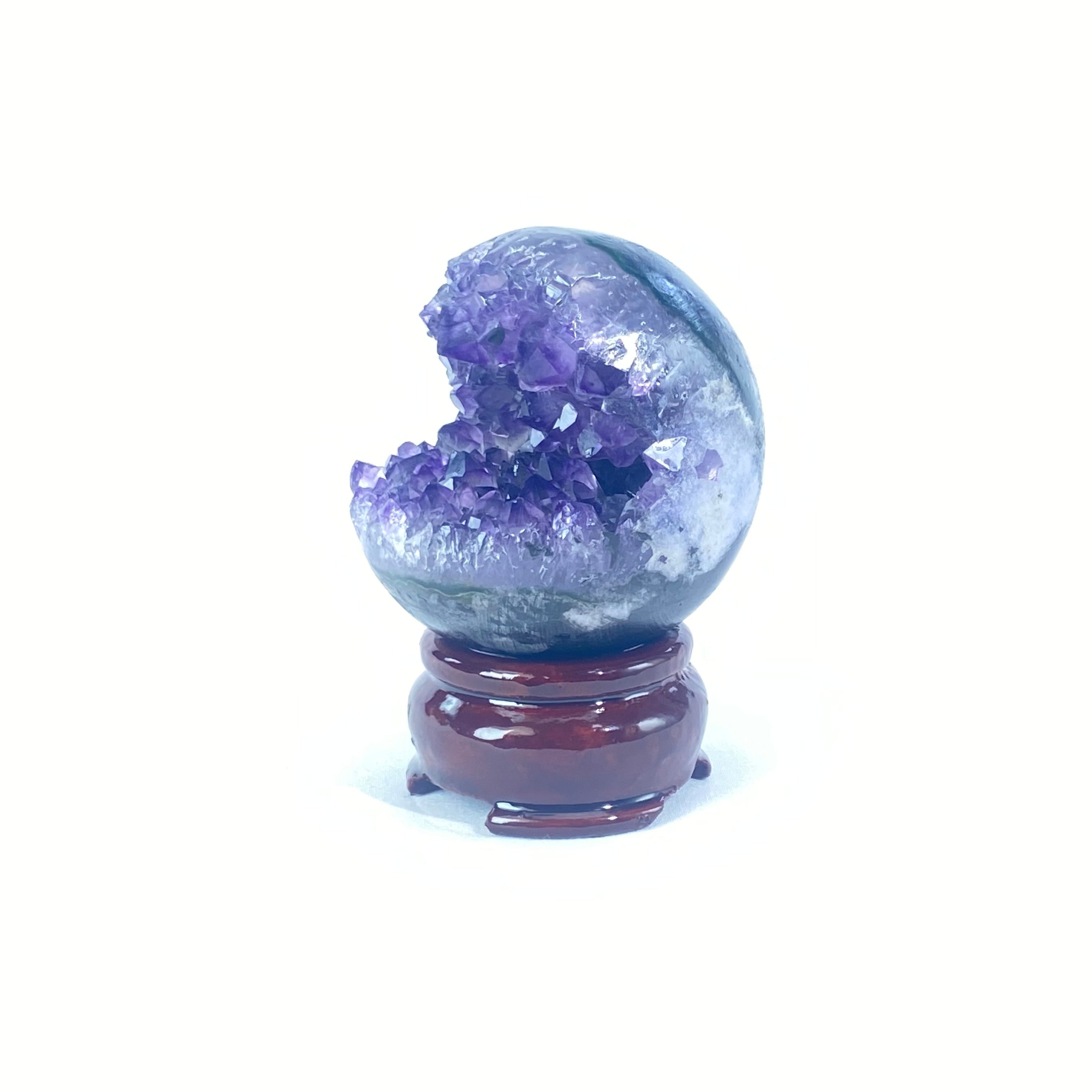 開口笑紫晶球