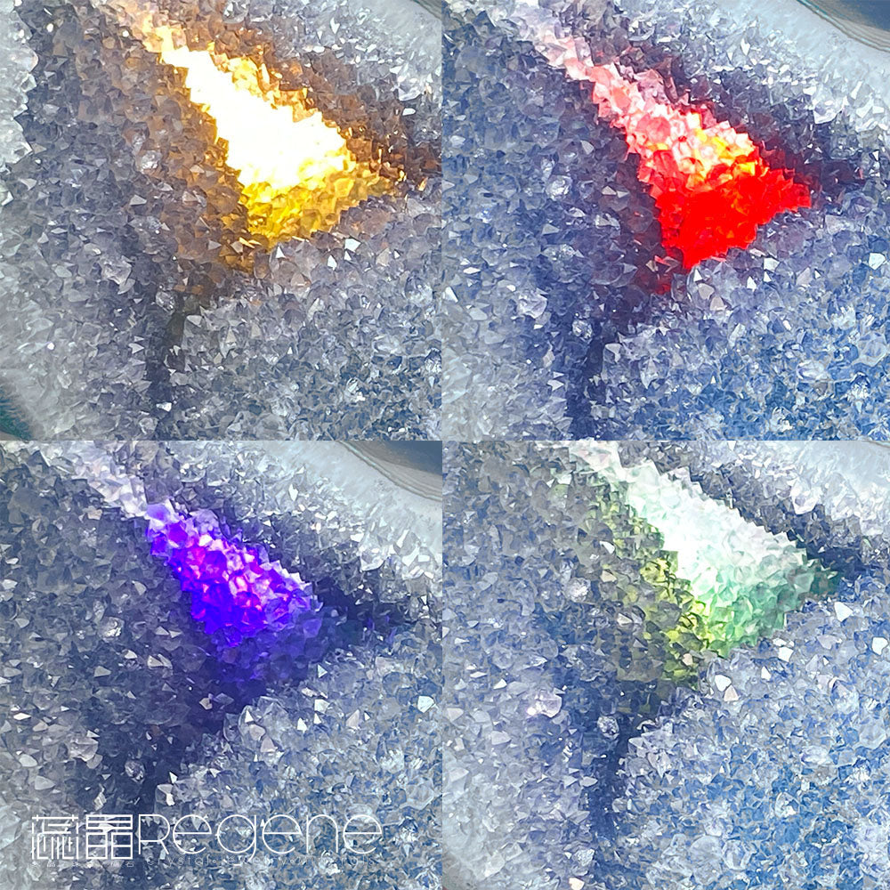 天然金黃瑪瑙包邊紫晶簇錢袋子