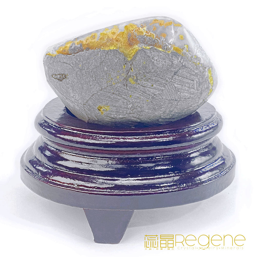 天然金黃瑪瑙包邊紫晶簇錢袋子