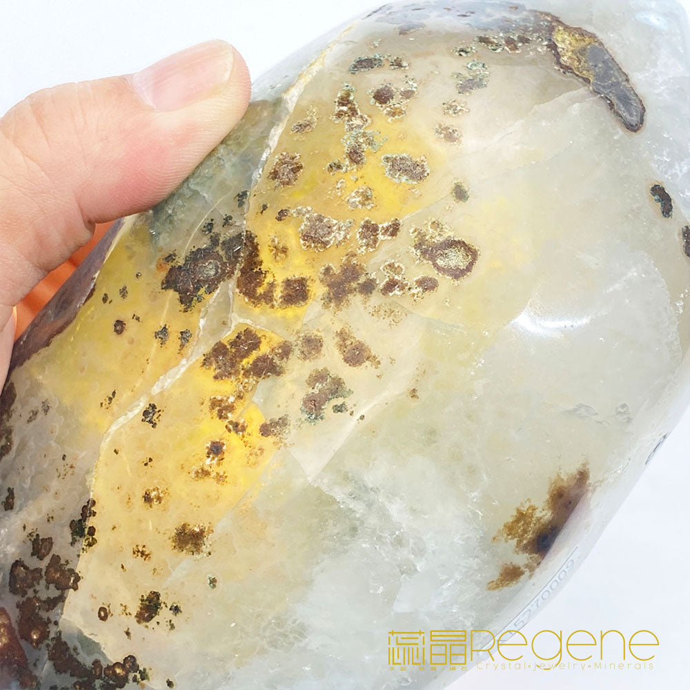 天然金黃瑪瑙包邊紫晶簇錢袋子