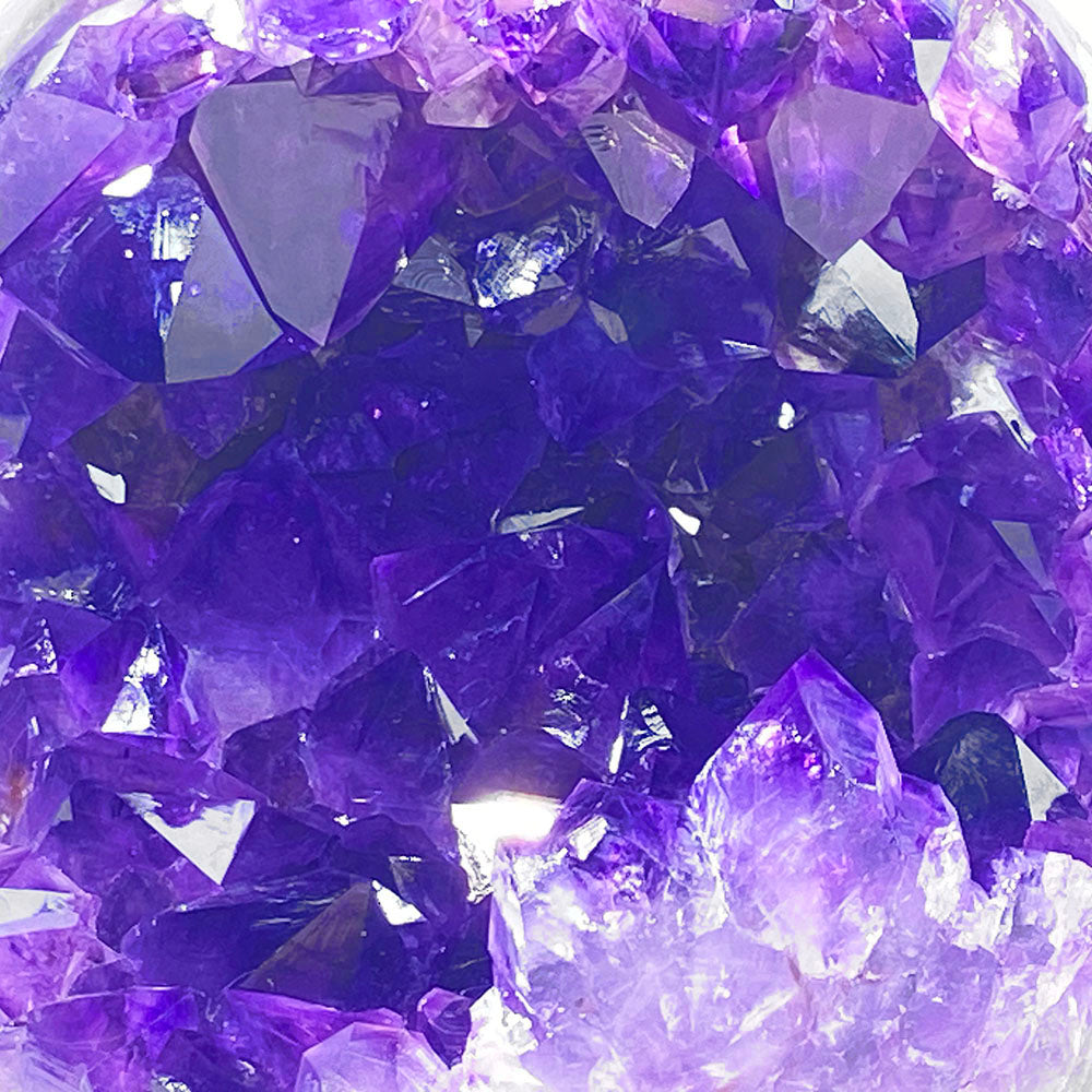 頂級稀有天然大晶牙開口笑紫晶球 烏拉圭全拋原礦晶球