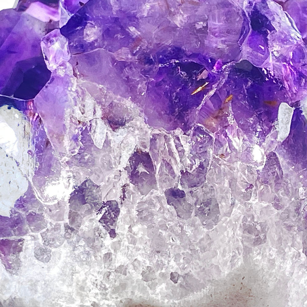 頂級稀有天然大晶牙開口笑紫晶球 烏拉圭全拋原礦晶球