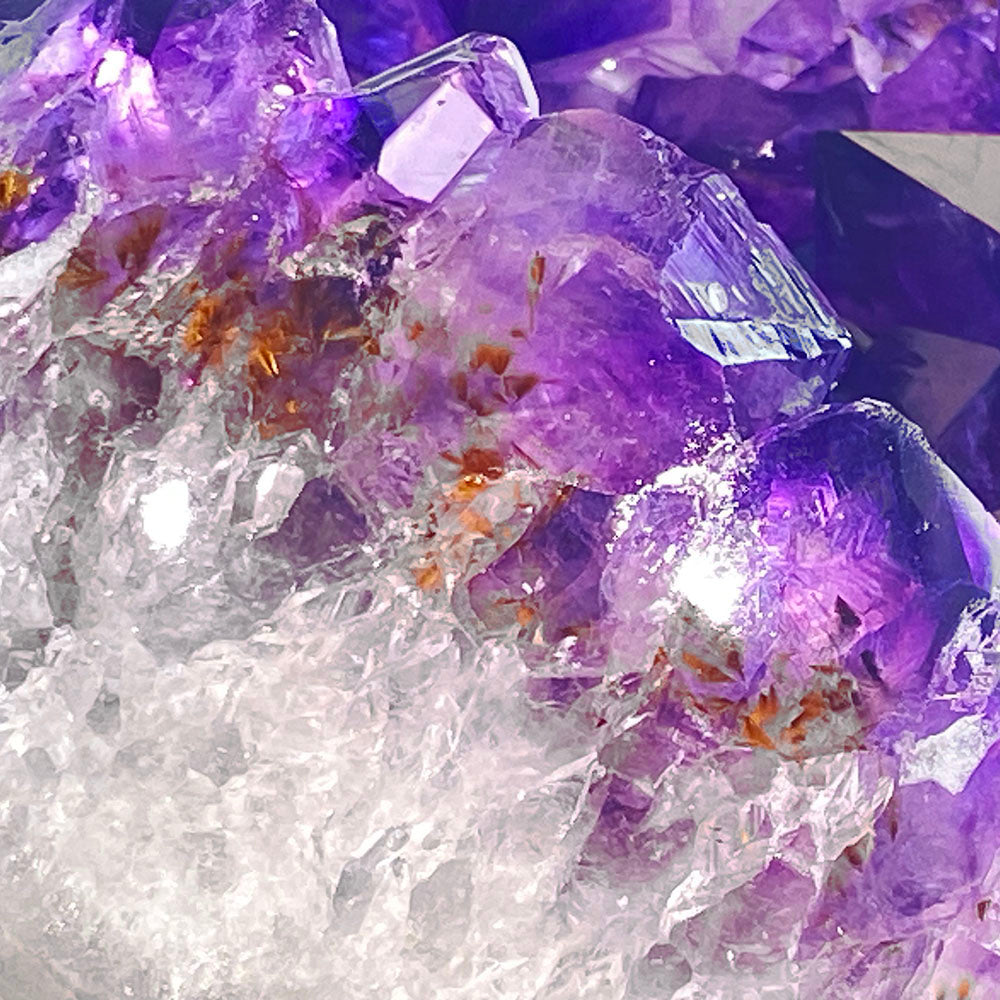 頂級稀有天然大晶牙開口笑紫晶球 烏拉圭全拋原礦晶球