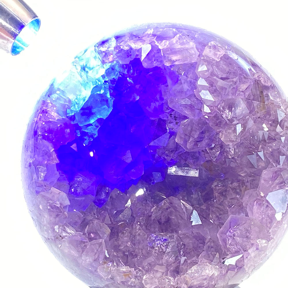 頂級天然瑪瑙紫晶全拋透光開口笑晶球