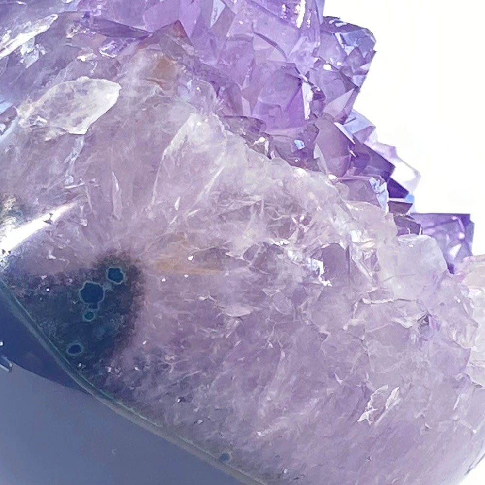 天然瑪瑙紫晶全拋鵝卵石形晶簇