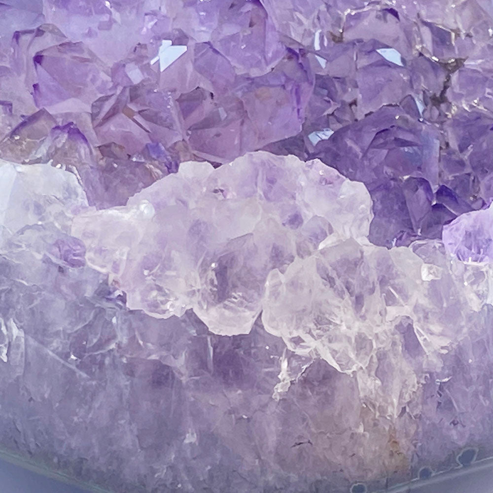 天然瑪瑙紫晶全拋鵝卵石形晶簇