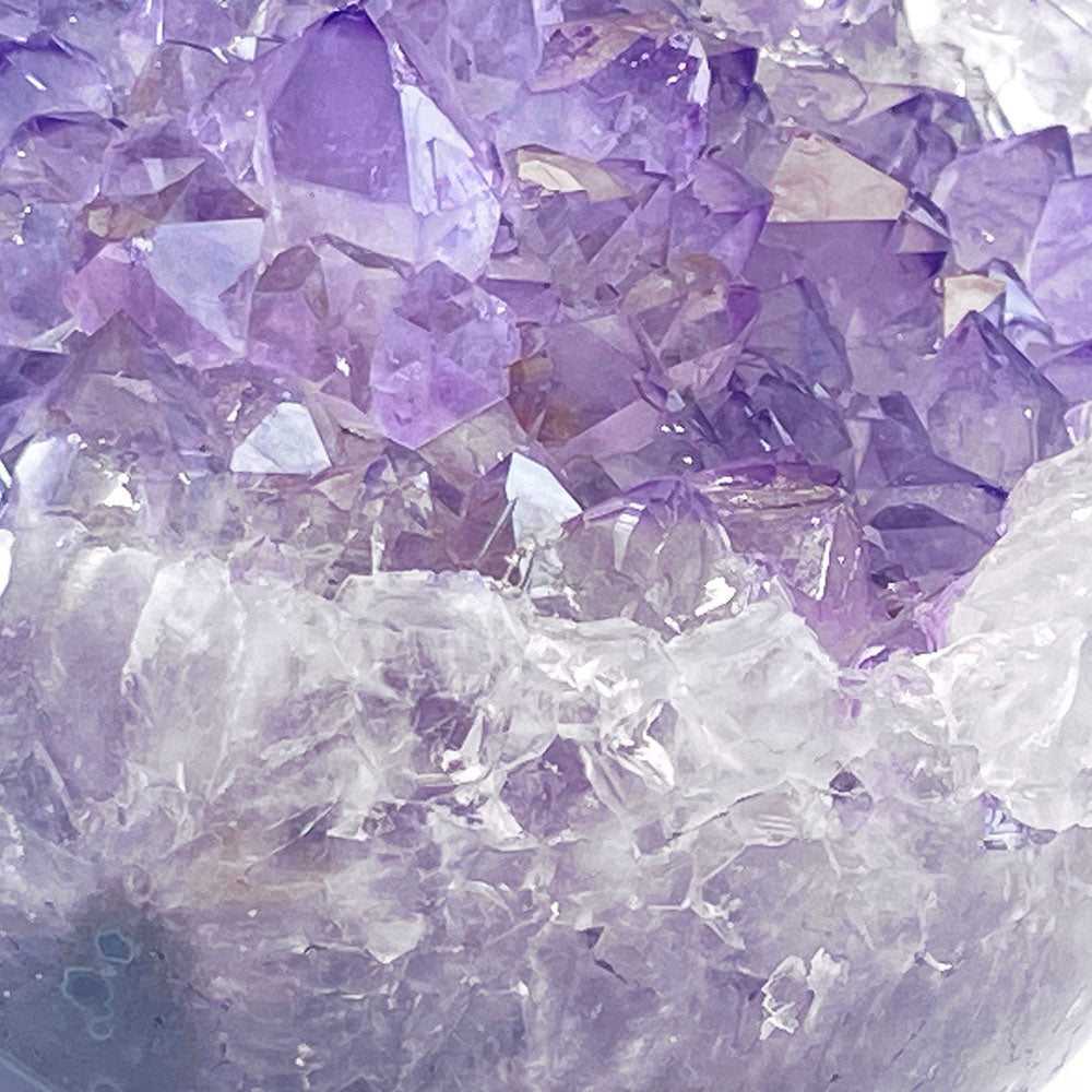 天然瑪瑙紫晶全拋鵝卵石形晶簇