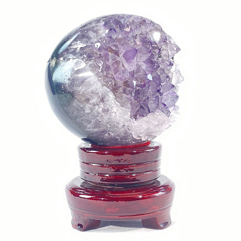 天然瑪瑙紫晶全拋鵝卵石形晶簇