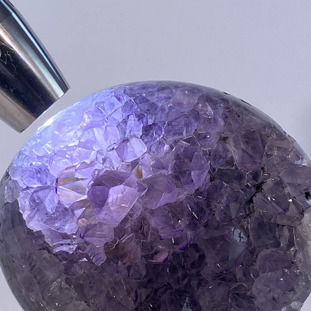 天然瑪瑙紫晶全拋鵝卵石形晶簇