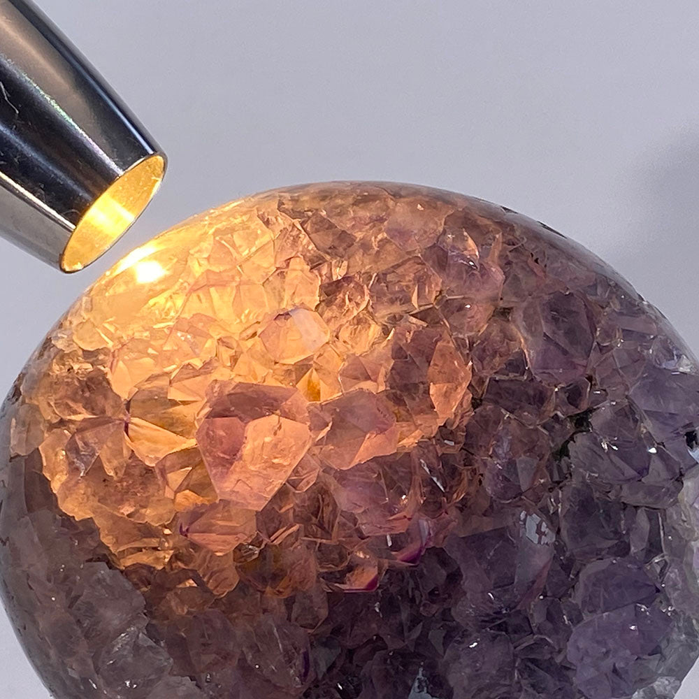 天然瑪瑙紫晶全拋鵝卵石形晶簇