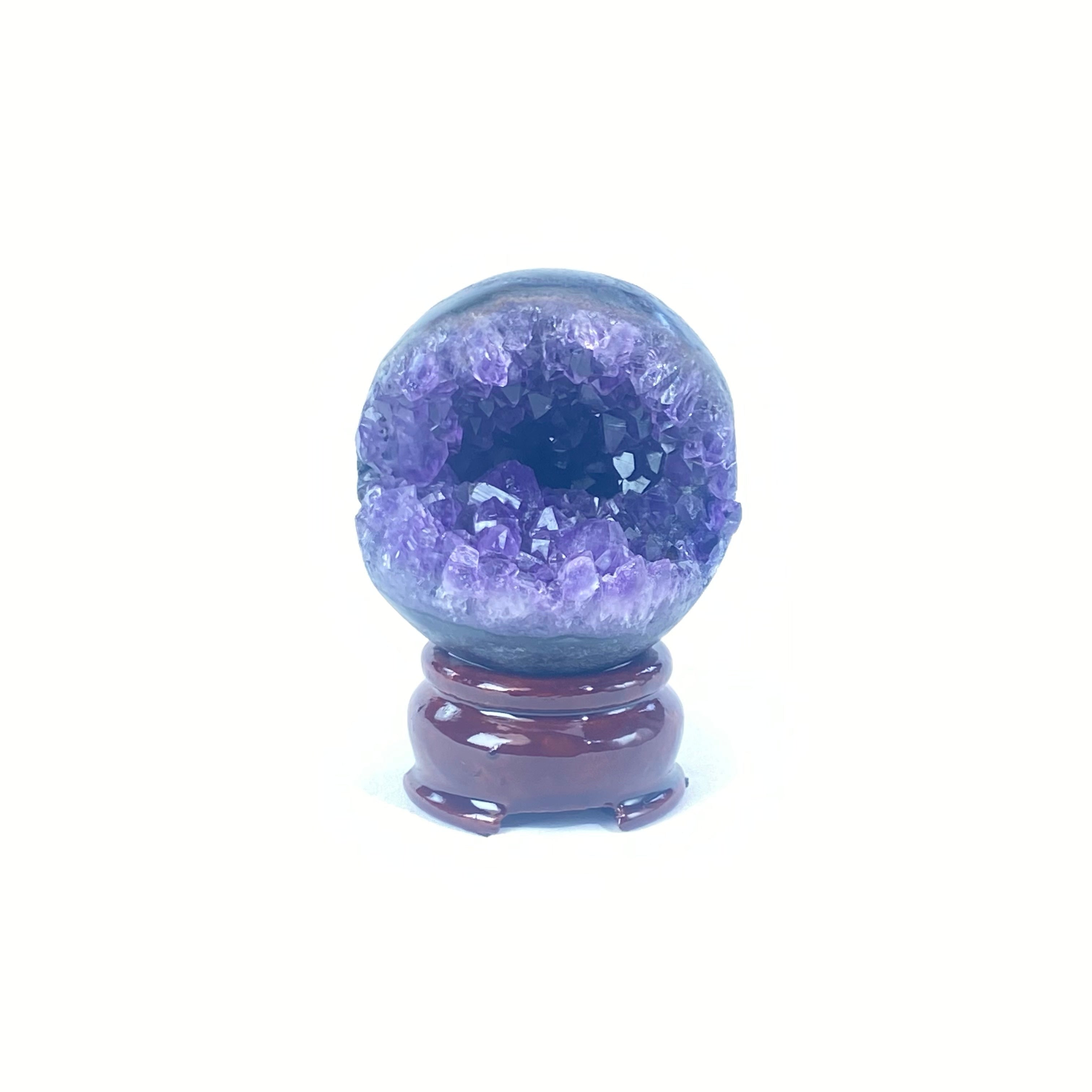 開口笑紫晶球