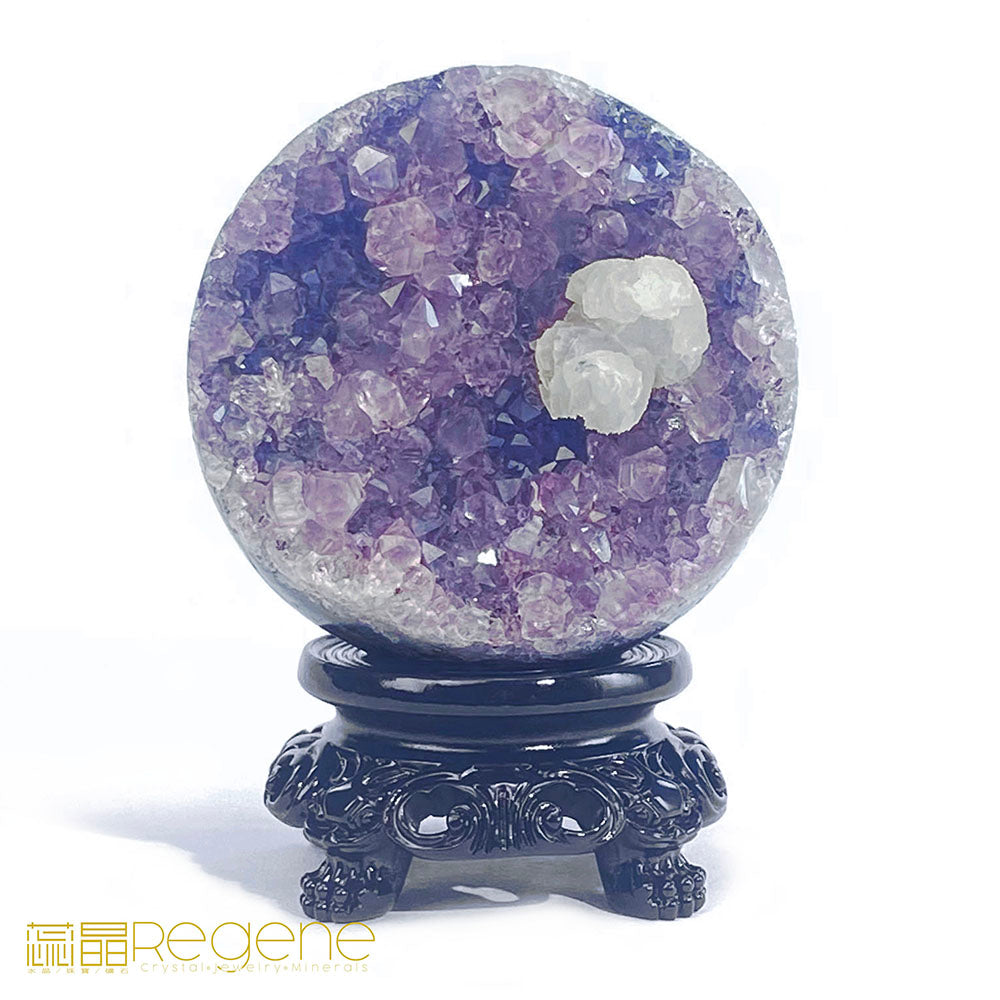 烏拉圭星鑽彩晶方解石瑪瑙球