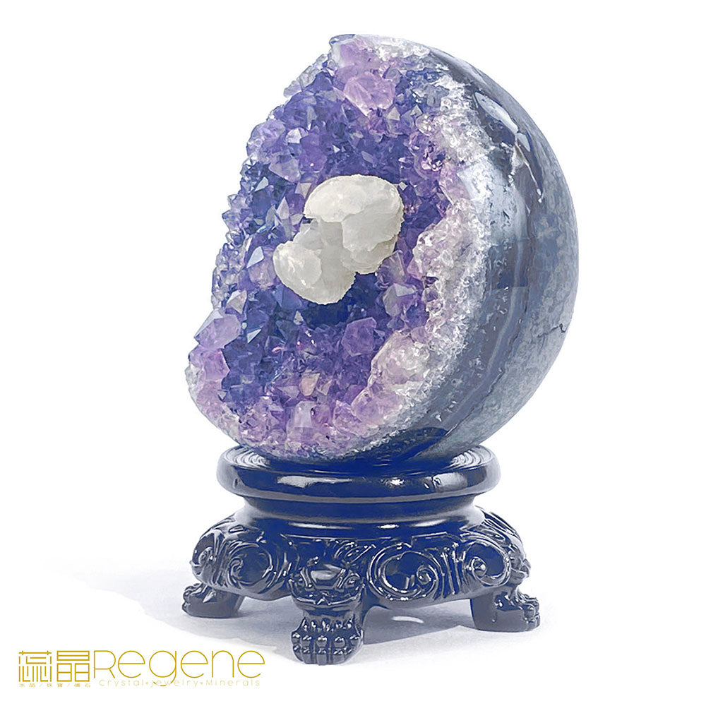 烏拉圭星鑽彩晶方解石瑪瑙球