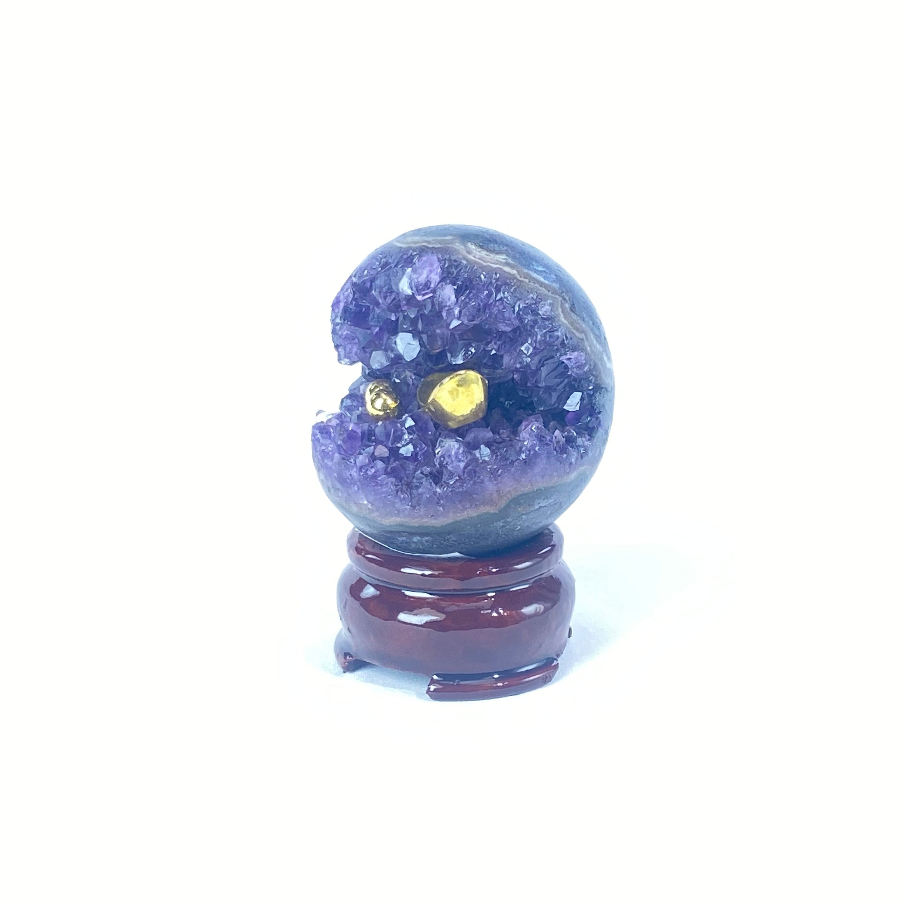 開口笑紫晶球