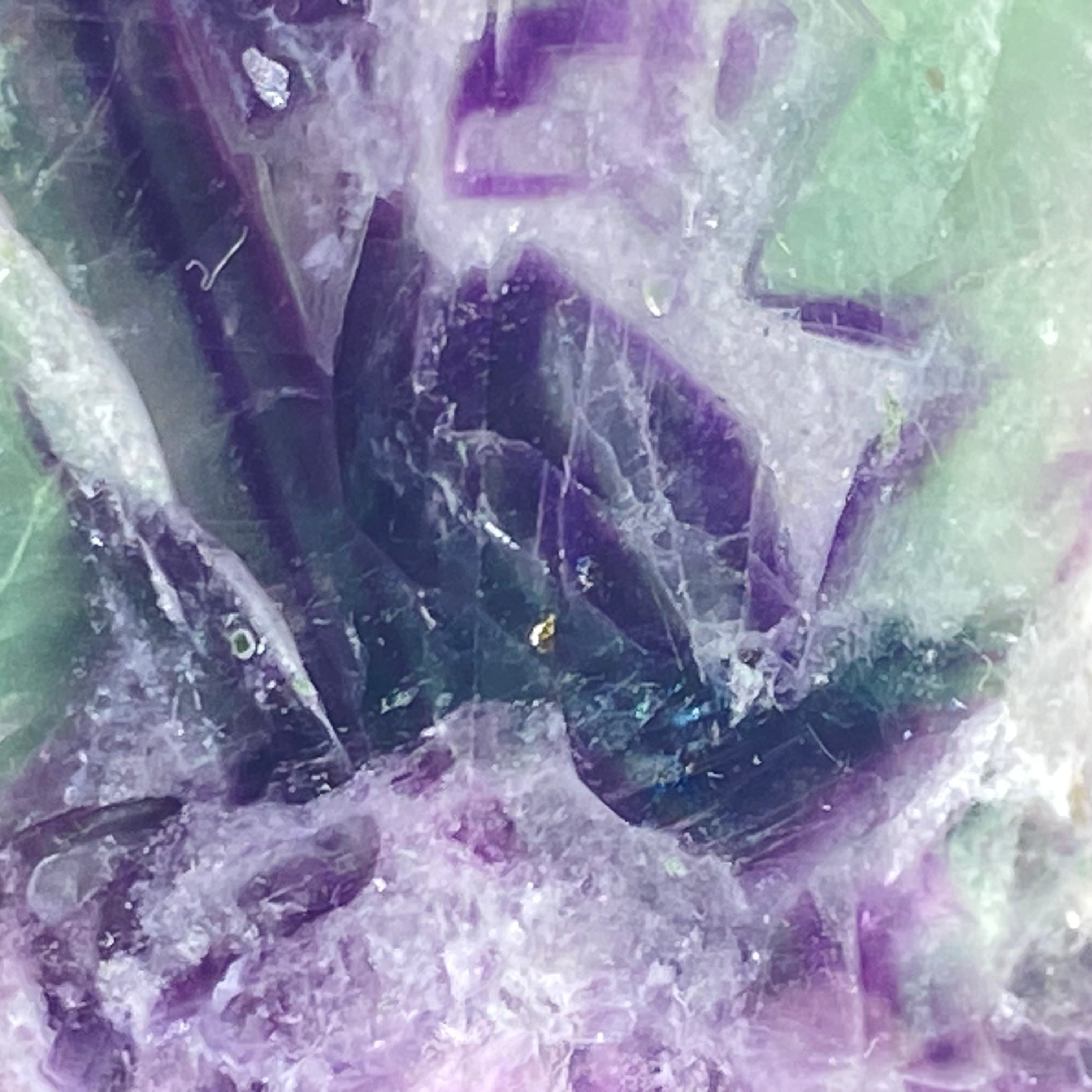 紫綠羽毛螢石柱 | 冥想淨化、靈修療癒