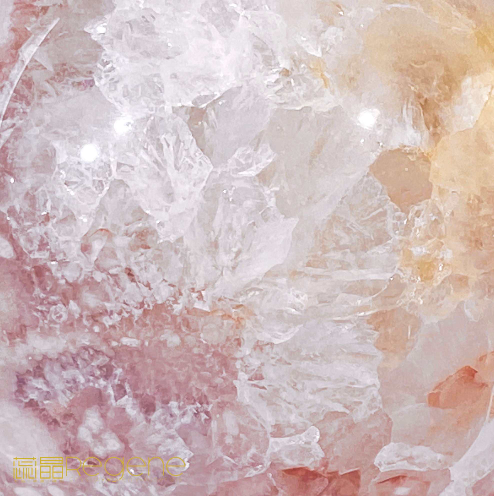 粉櫻花晶洞瑪瑙球