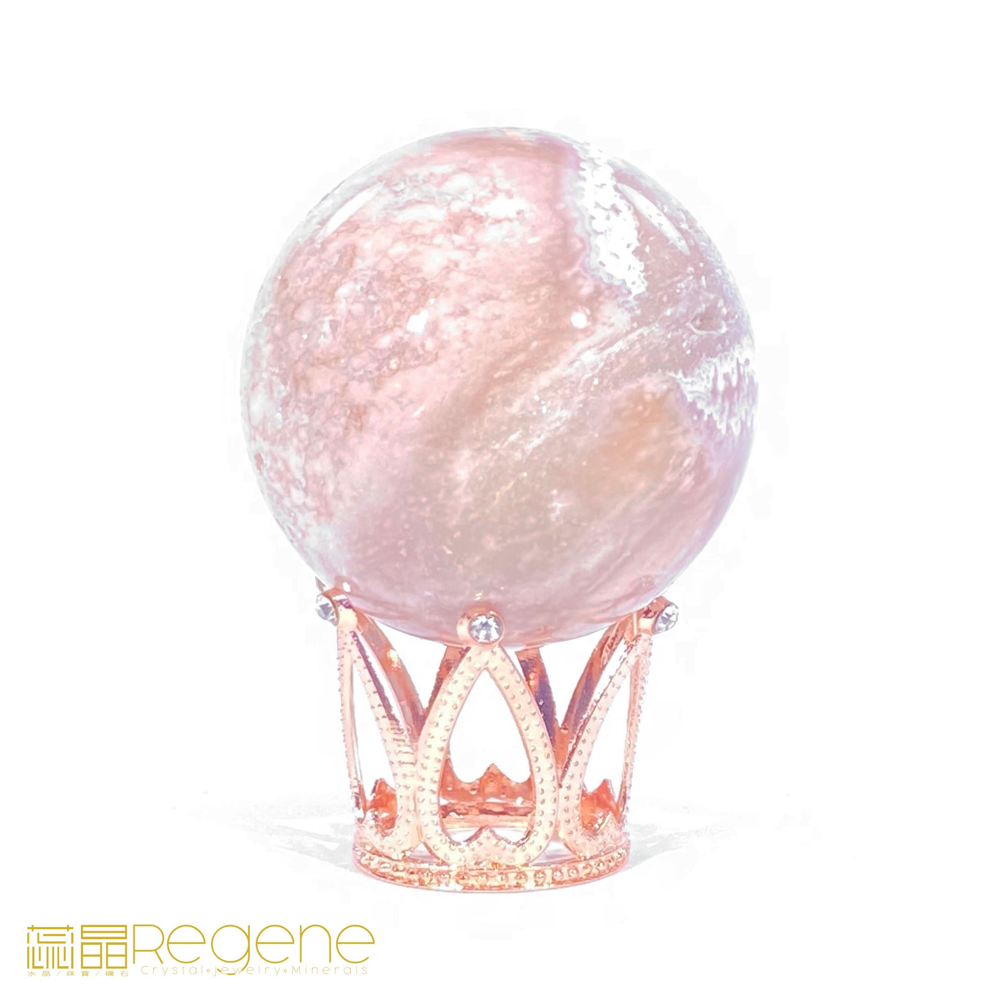 粉櫻花晶洞瑪瑙球
