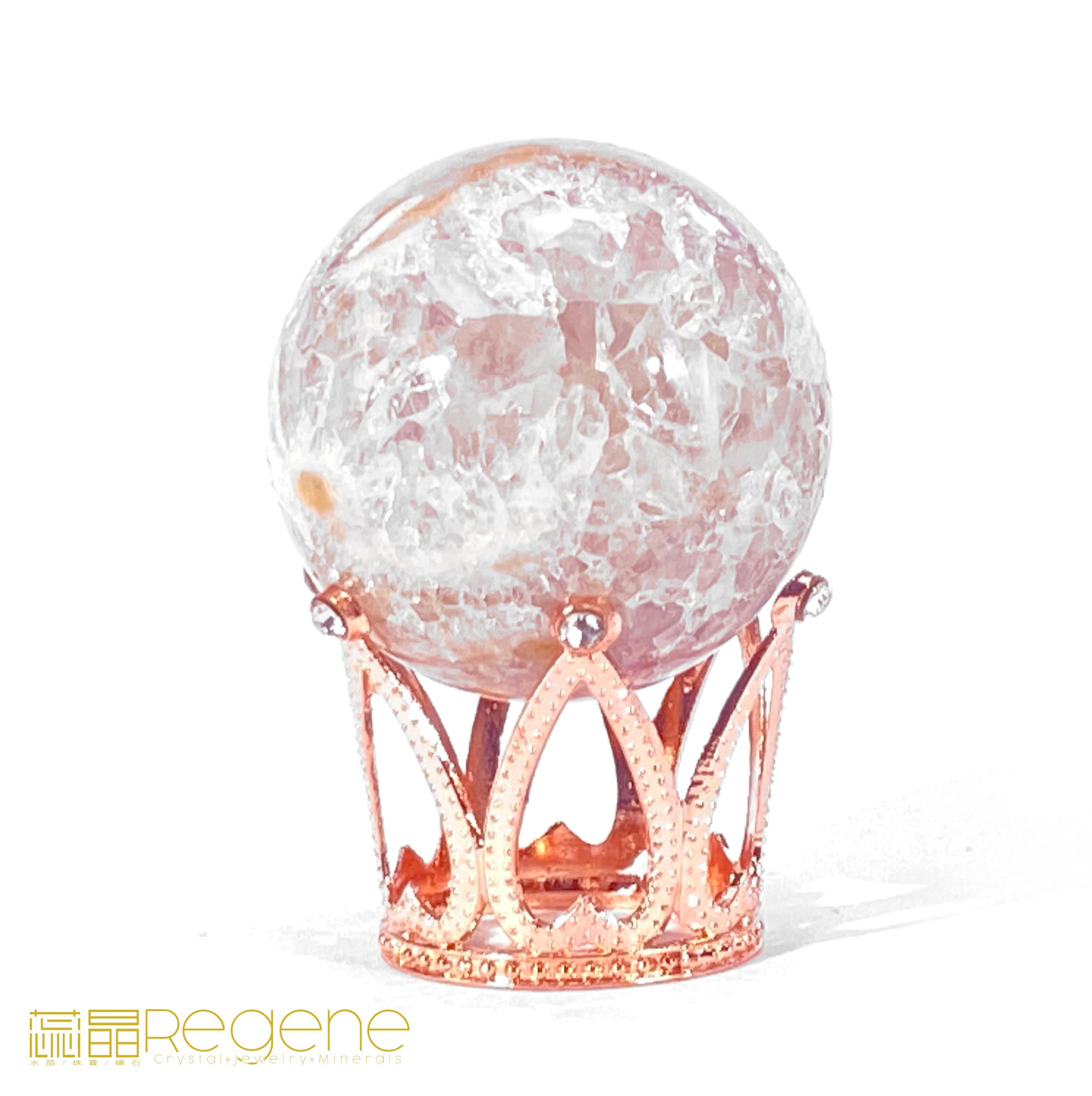 粉櫻花晶洞瑪瑙球