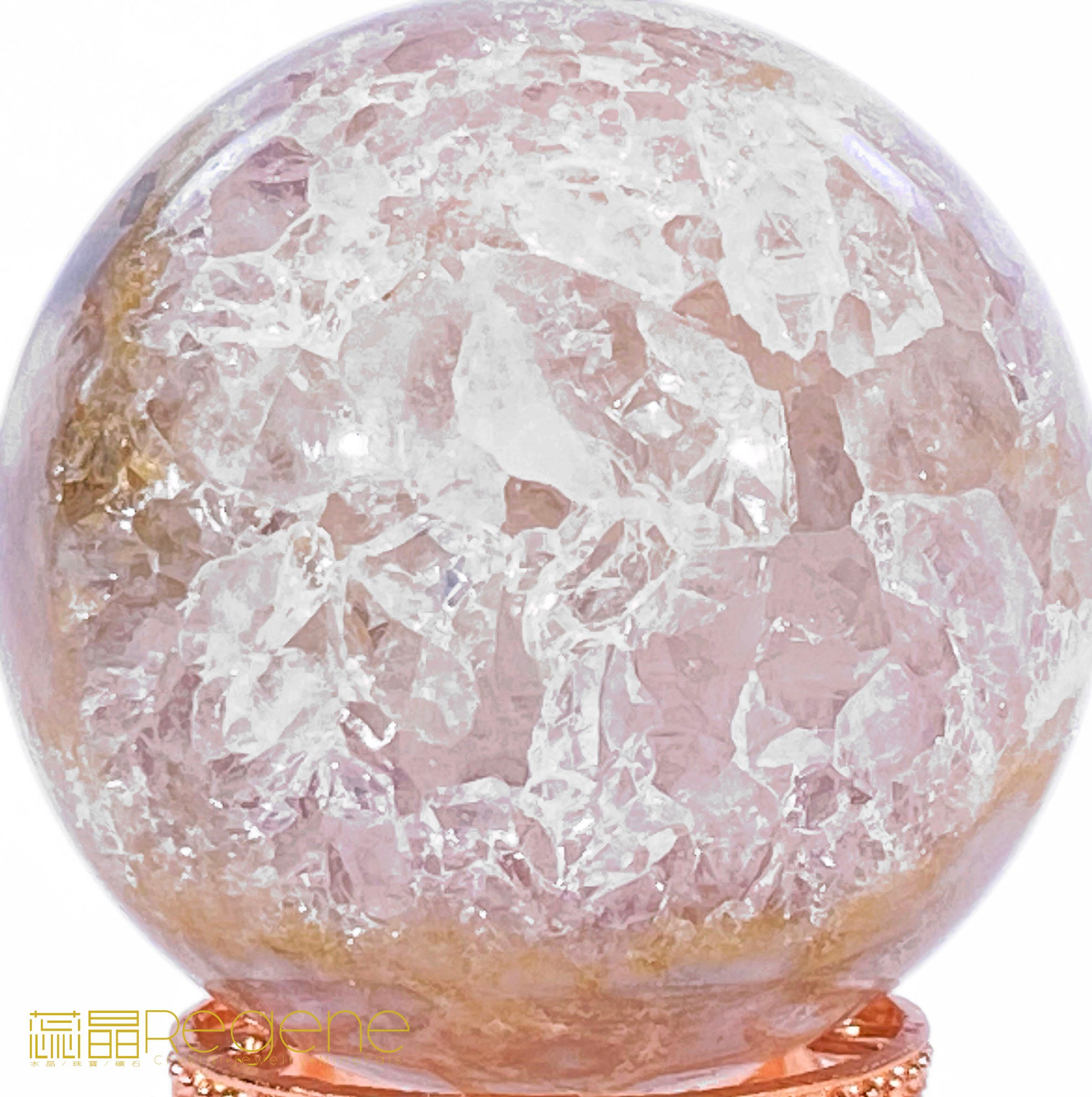 粉櫻花晶洞瑪瑙球