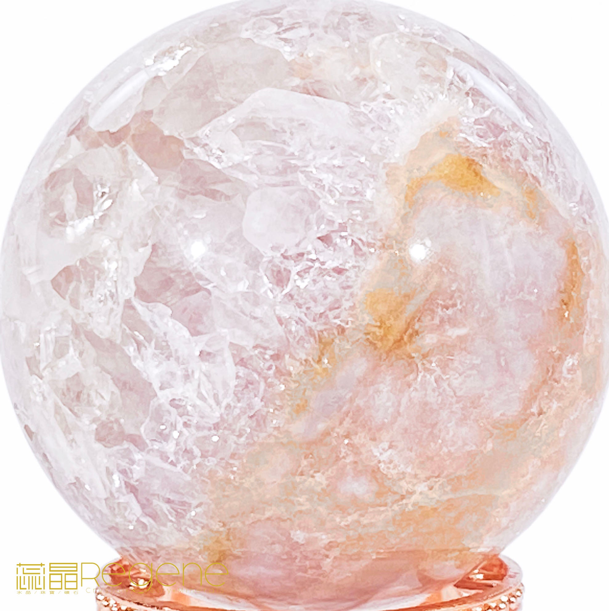 粉櫻花晶洞瑪瑙球