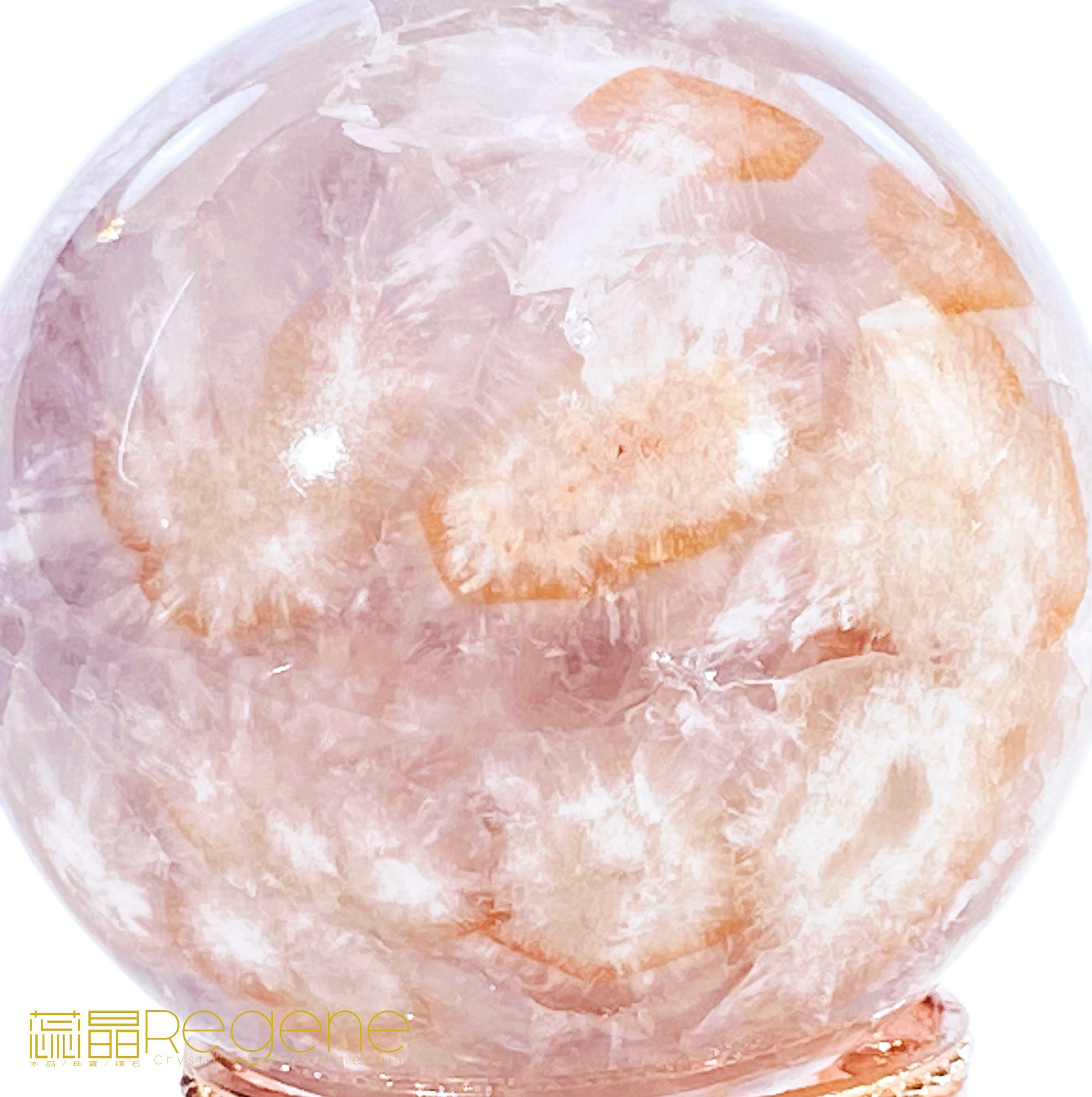 粉櫻花晶洞瑪瑙球