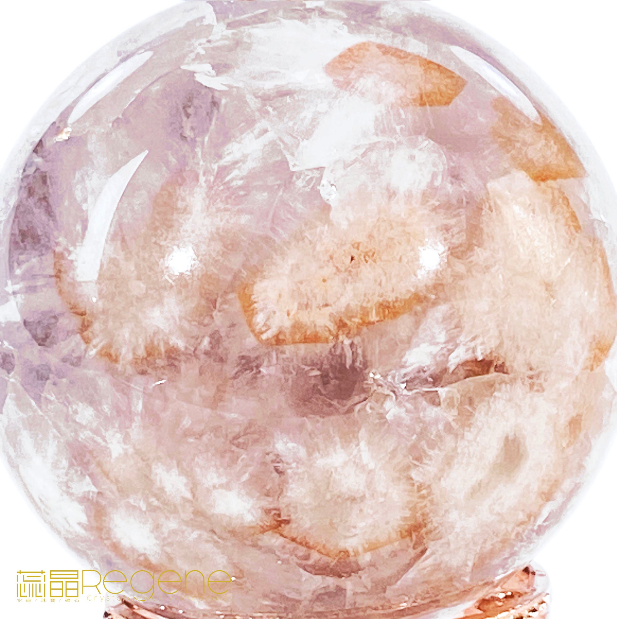 粉櫻花晶洞瑪瑙球