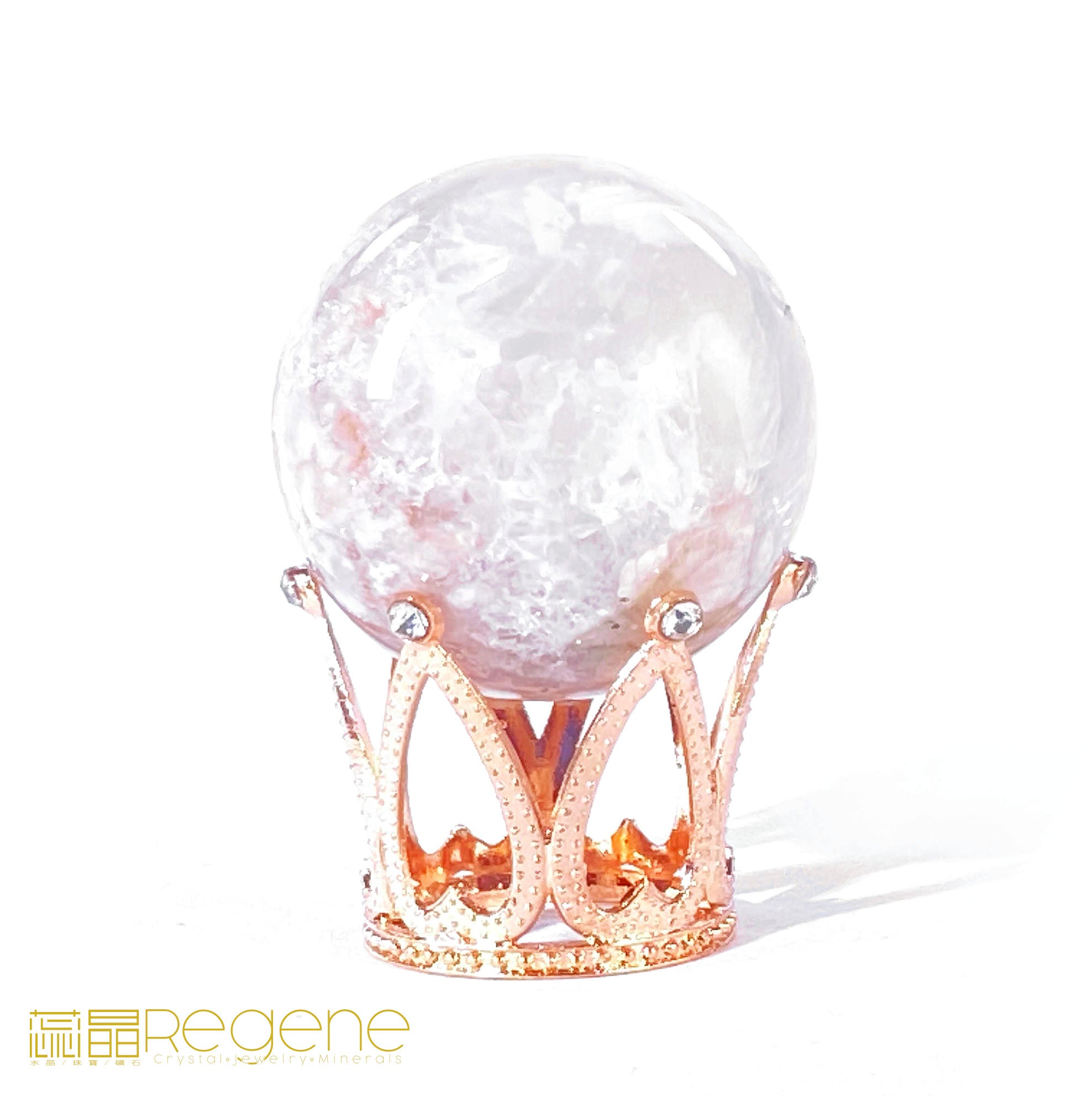粉櫻花晶洞瑪瑙球