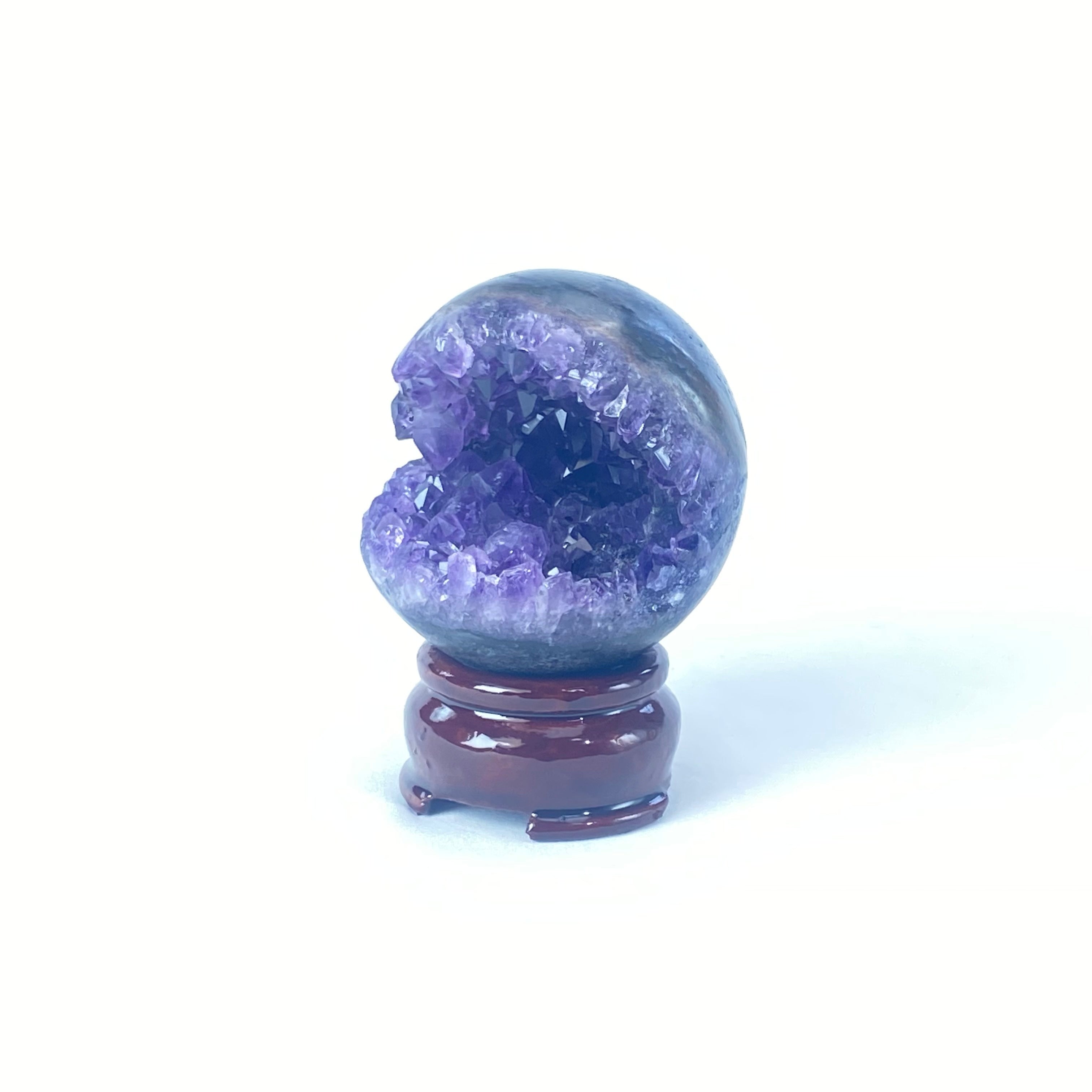 開口笑紫晶球